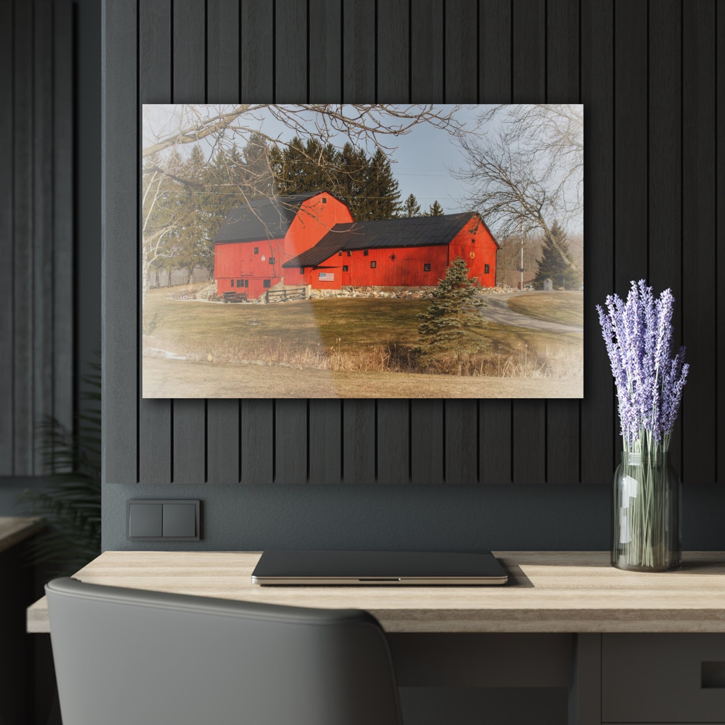 U R There Photography Thomas Road Patriot Barn Rustic Farmhouse Acrylic Wall Print