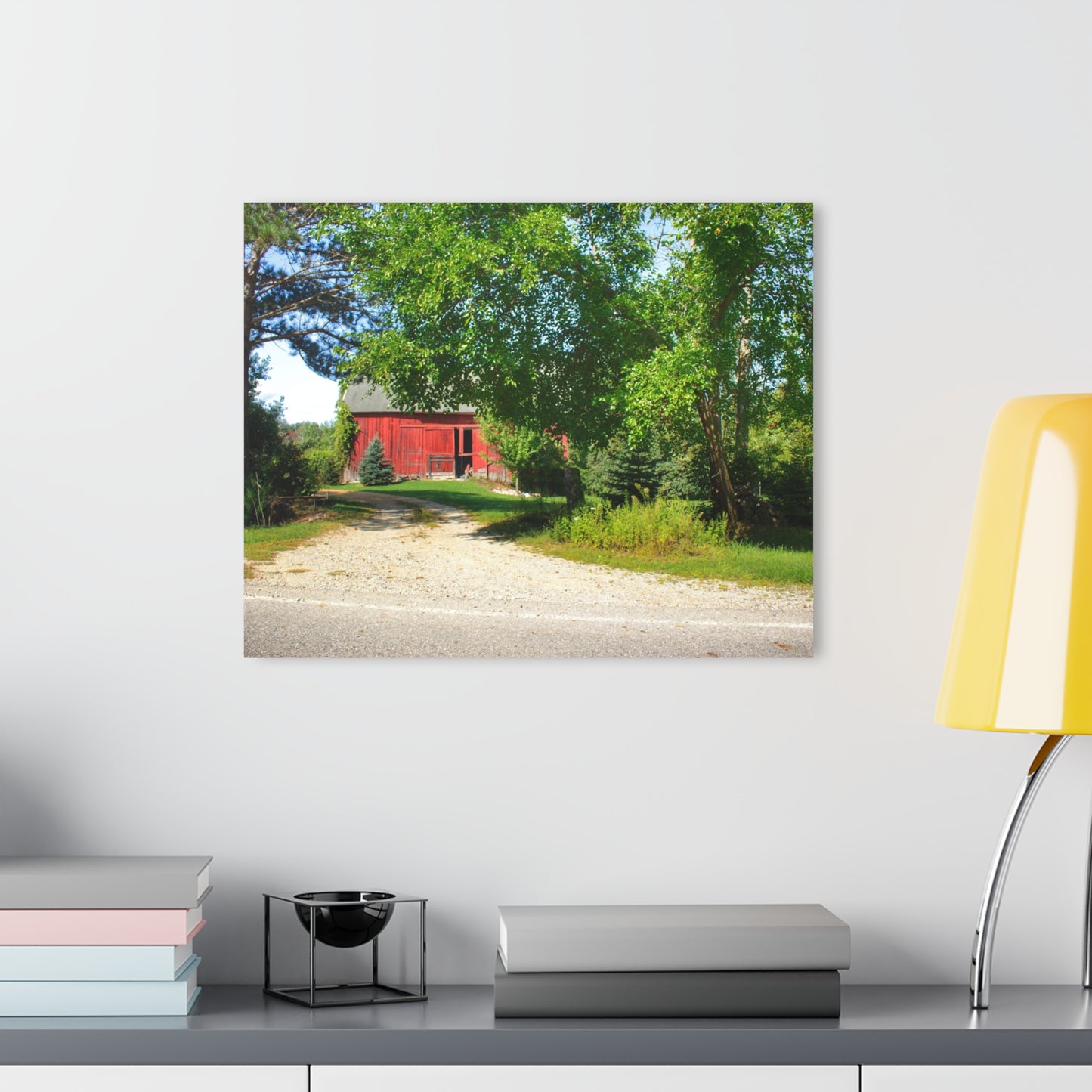 U R There Photography Caro Hidden Red Rustic Farmhouse Acrylic Wall Print