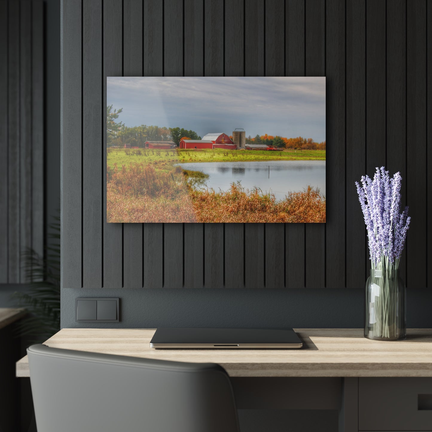 U R There Photography Oakwood Reds Rustic Farmhouse Acrylic Wall Print