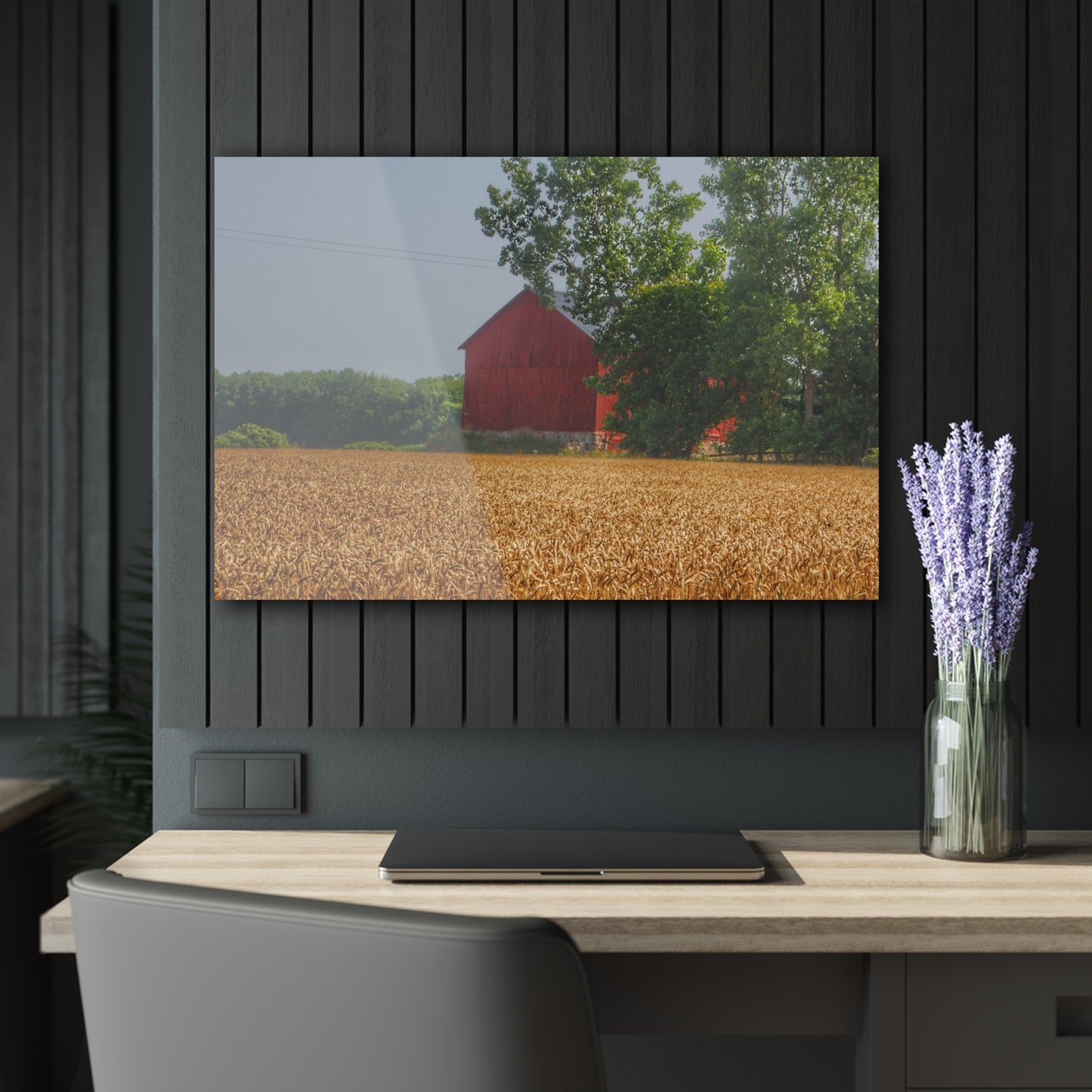 U R There Photography Tubspring Road Hidden Red Rustic Farmhouse Acrylic Wall Print