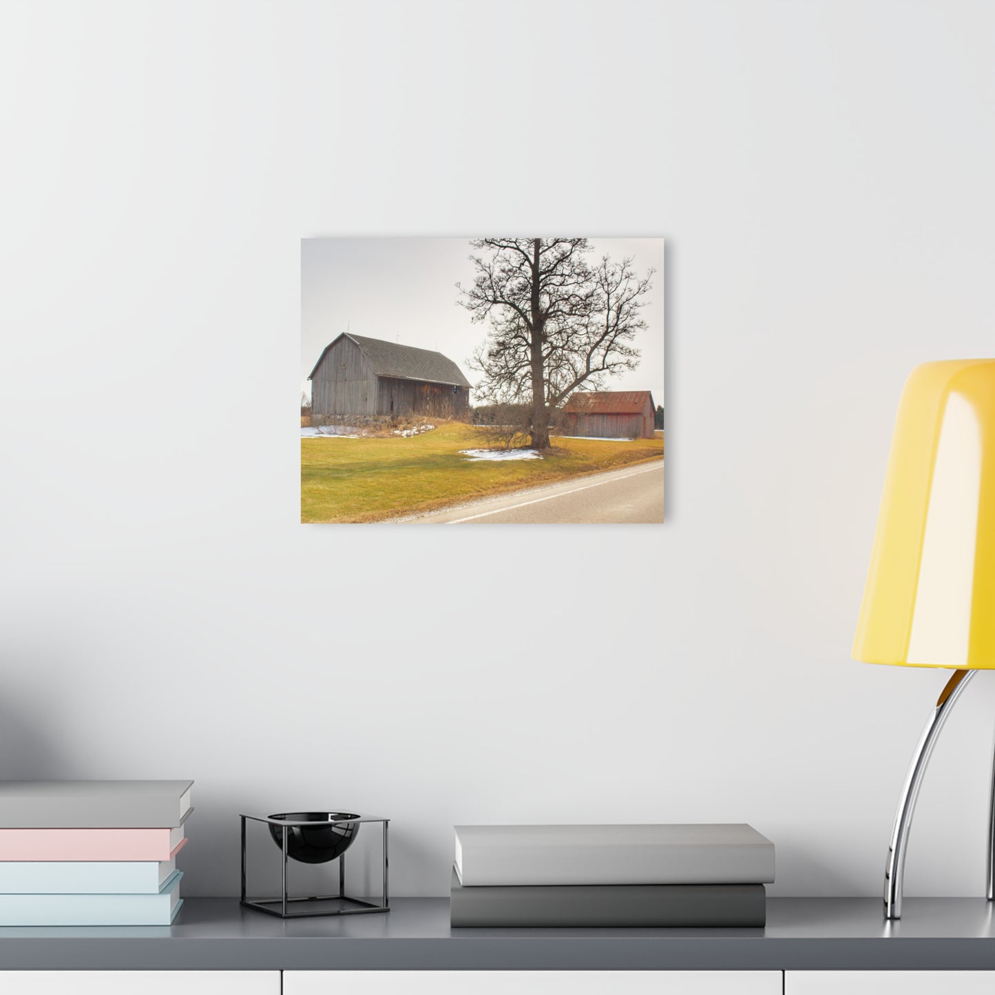U R There Photography Roadside Greys Rustic Farmhouse Acrylic Wall Print