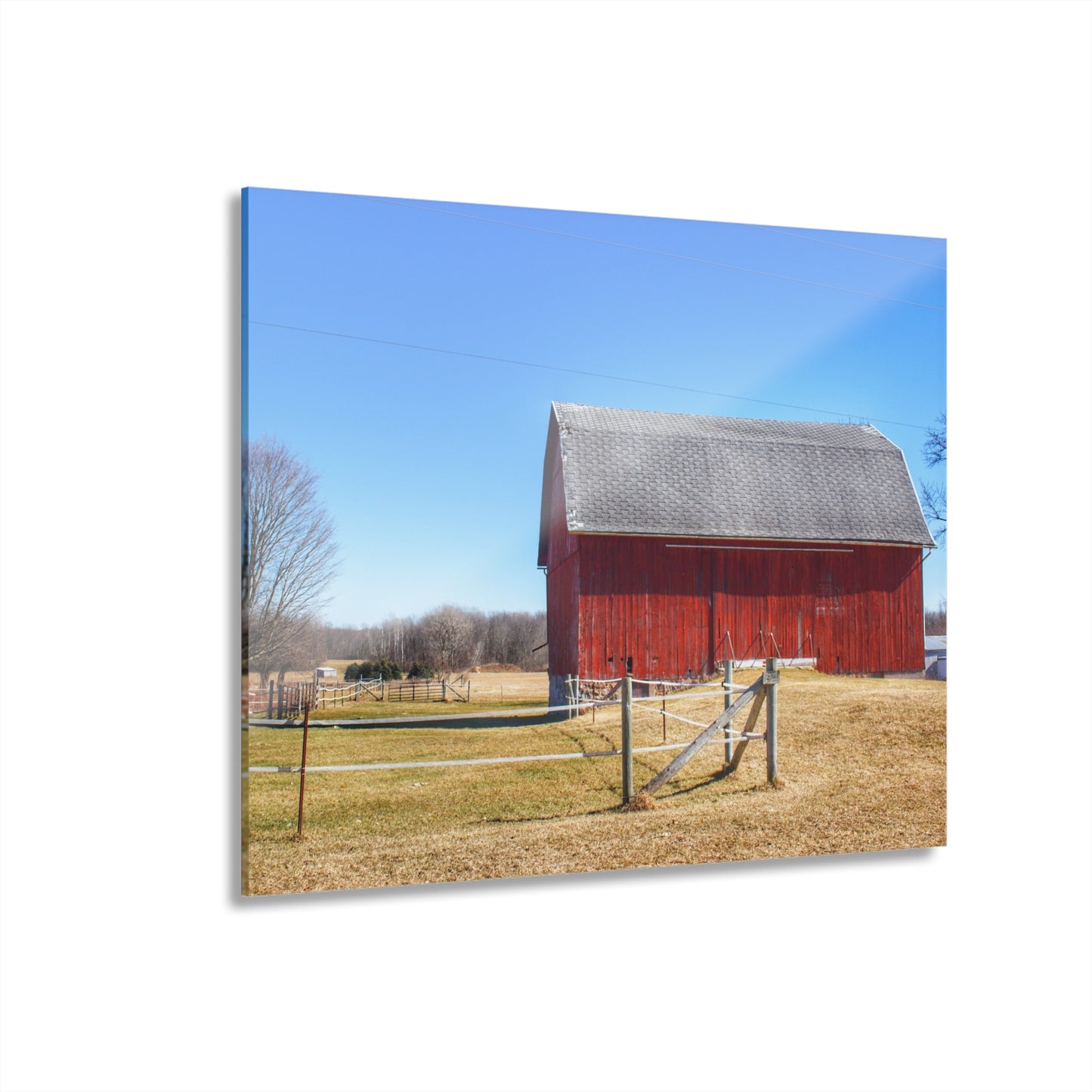 U R There Photography Phillips Road Red Rustic Farmhouse Acrylic Wall Print
