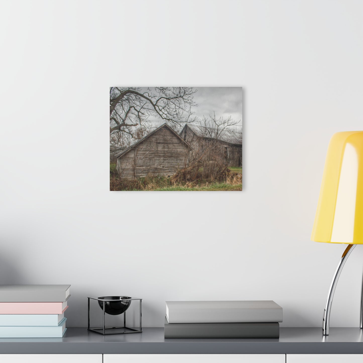 U R There Photography Bowers Road Greys II Rustic Farmhouse Acrylic Wall Print