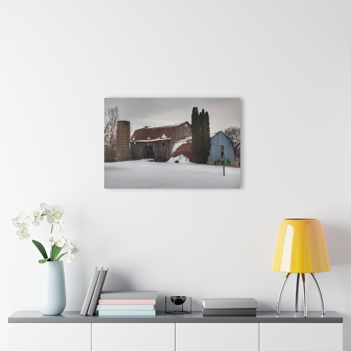 U R There Photography Unionville Grey Rustic Farmhouse Acrylic Wall Print