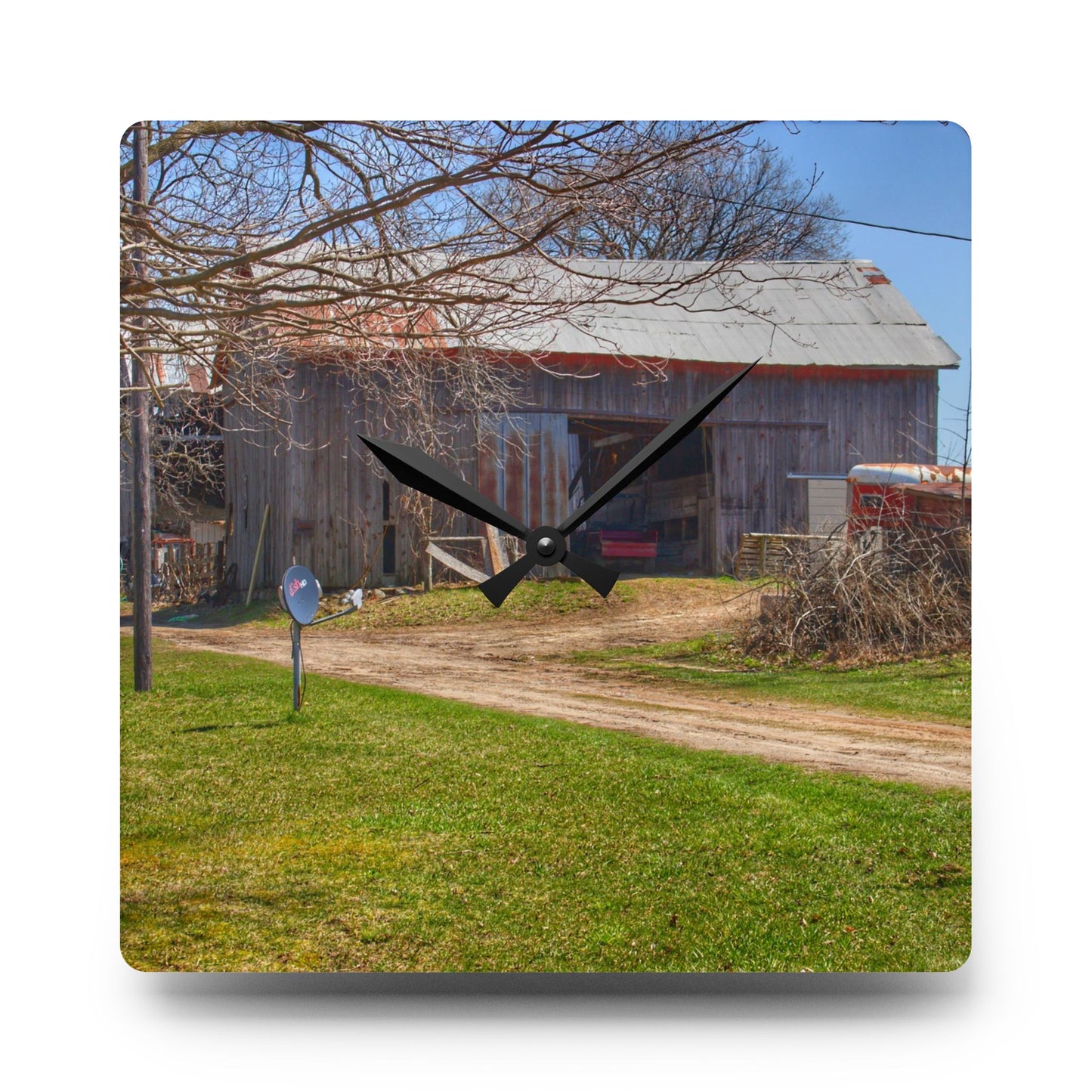 U R There Photography Lee Hill Greys Rustic Farmhouse Acrylic Analog Wall Clock