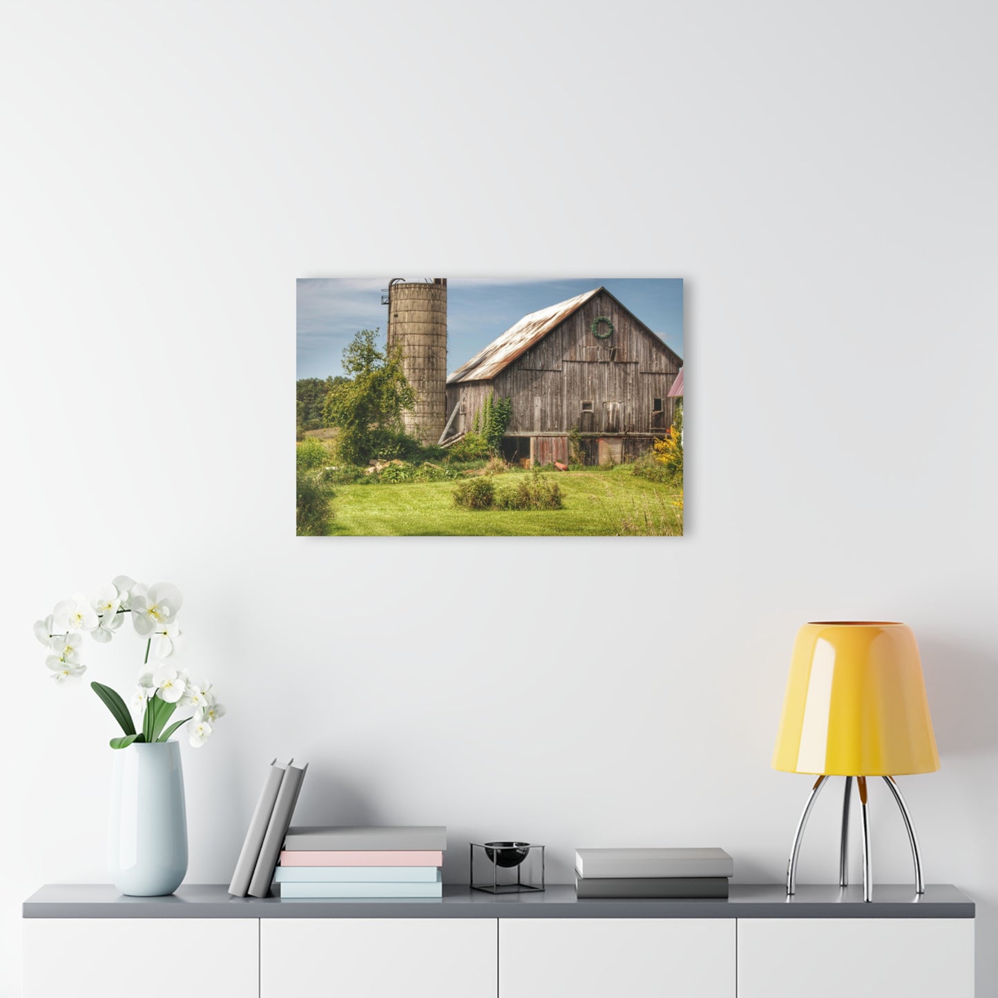 U R There Photography Churchill Christmas Barn in Summer Rustic Farmhouse Acrylic Wall Print