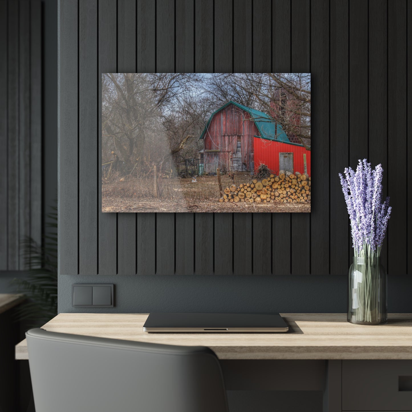 U R There Photography Bray Road Hidden Barnyard Red II Rustic Farmhouse Acrylic Wall Print