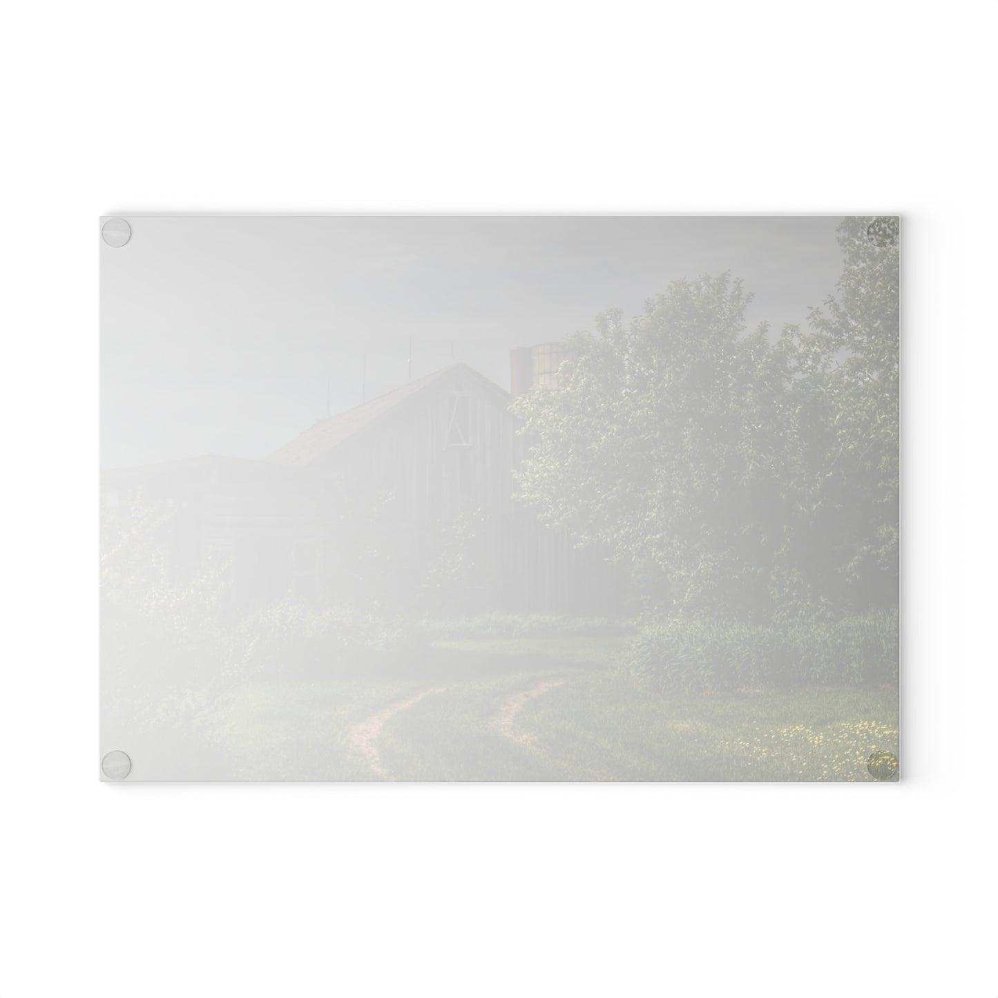 U R There Photography Barkley Road Greys I Rustic Farmhouse Tempered-Glass Cutting Board
