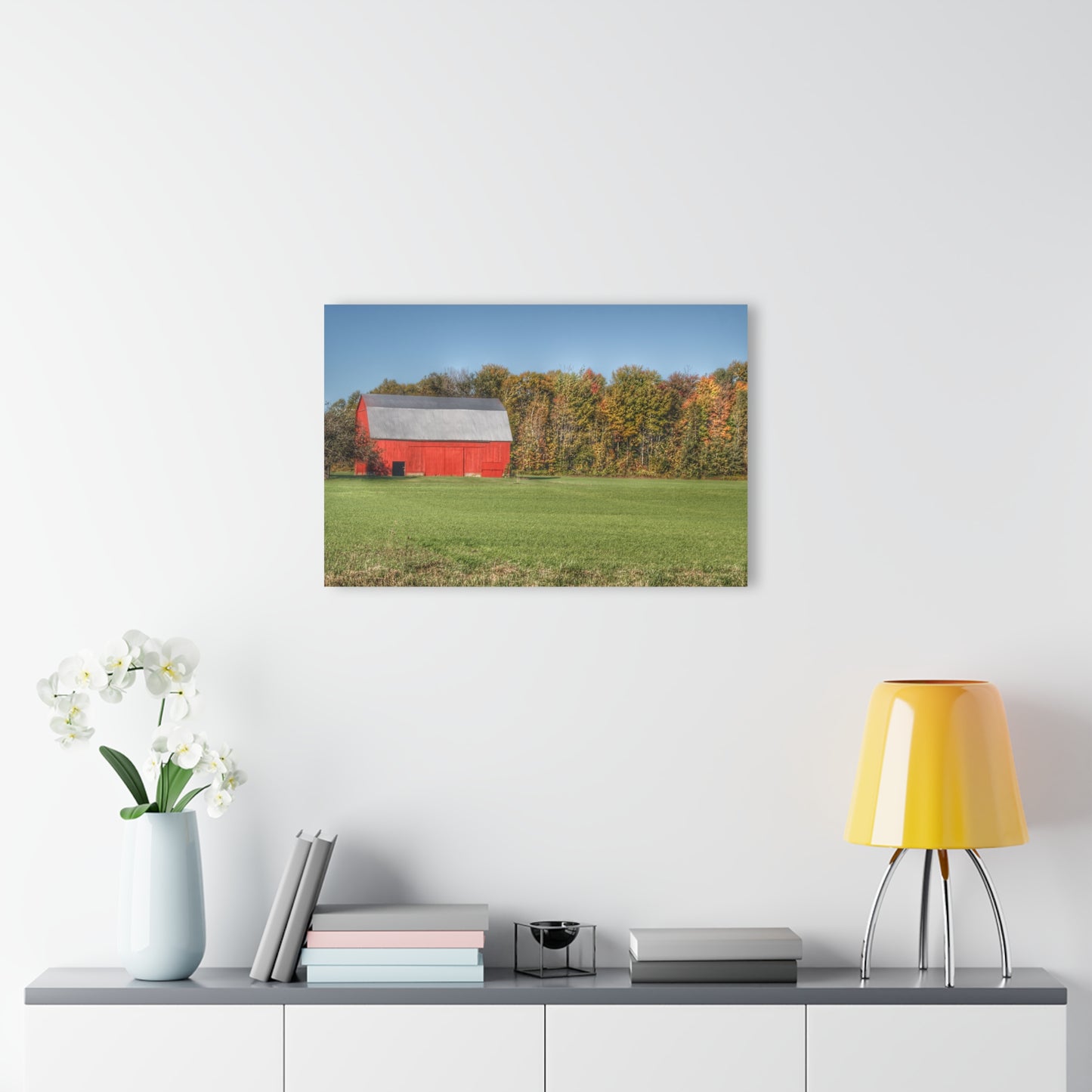 U R There Photography Ubly Road Red Rustic Farmhouse Acrylic Wall Print