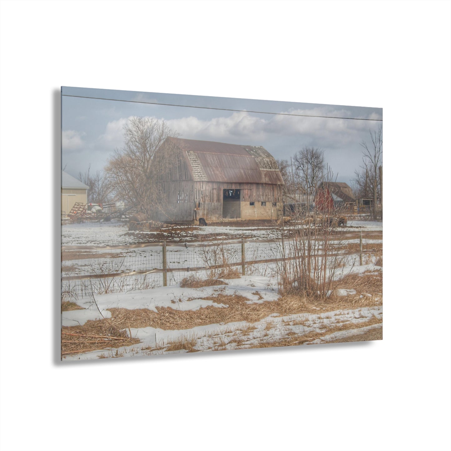 U R There Photography Babcock Road Red Rustic Farmhouse Acrylic Wall Print