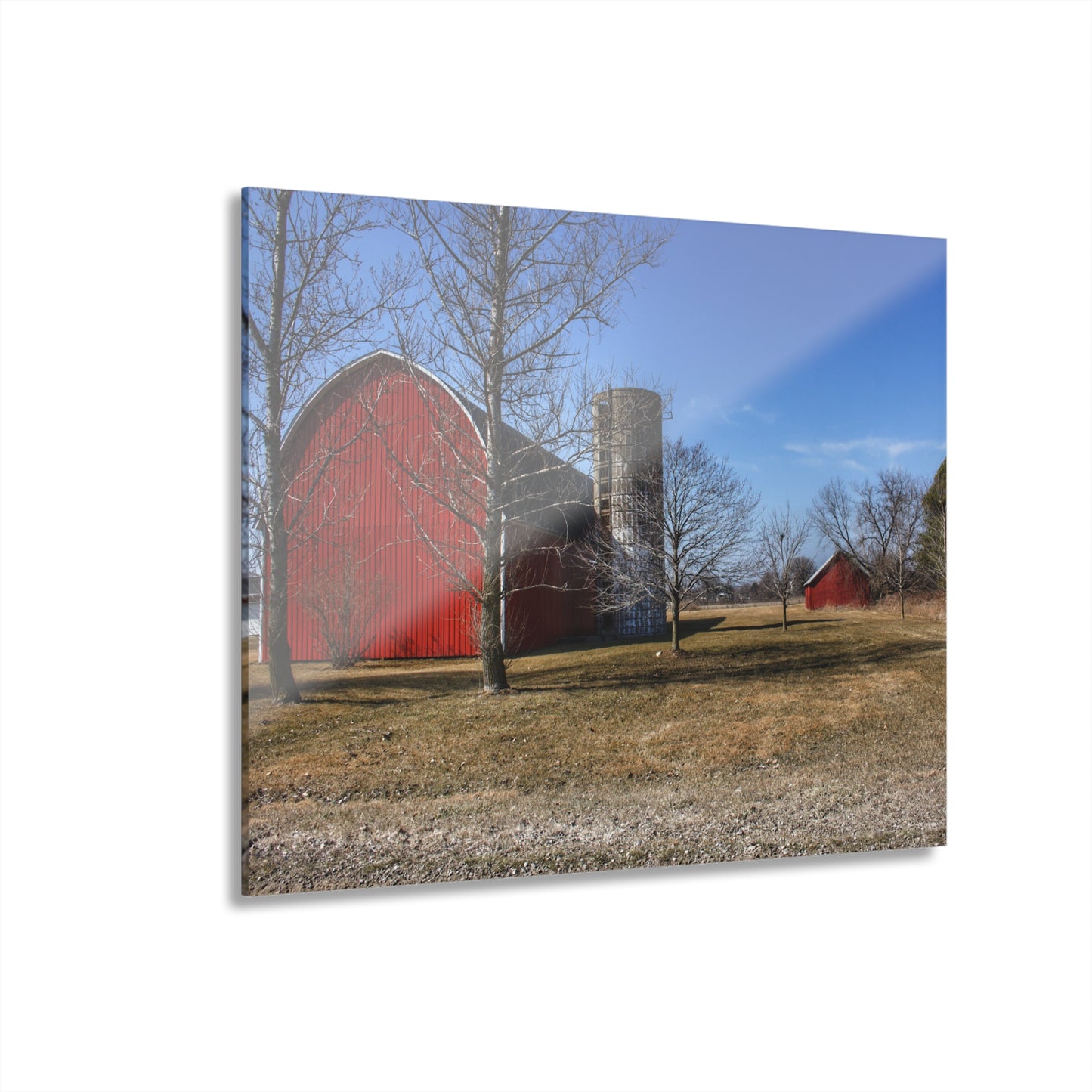 U R There Photography Romeo Plank Road Reds I Rustic Farmhouse Acrylic Wall Print