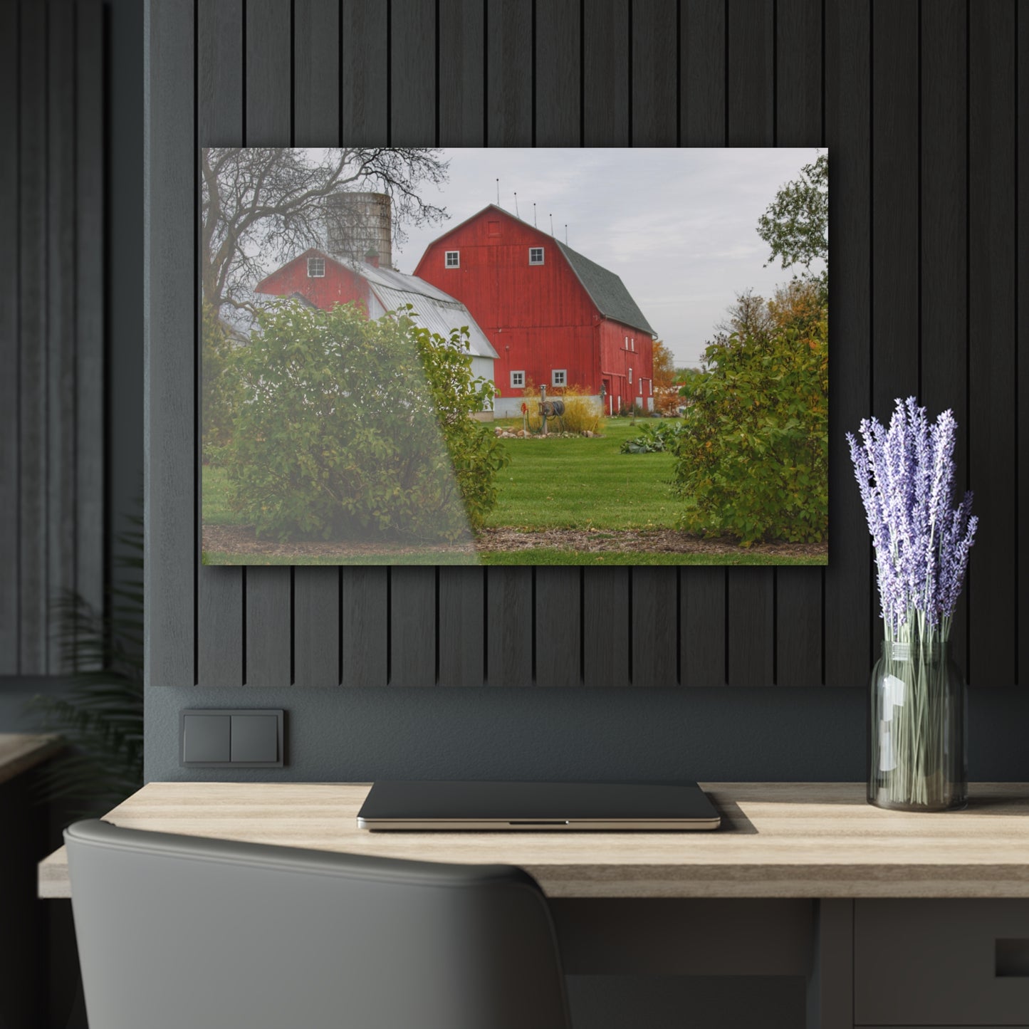 U R There Photography Potters Road Reds Rustic Farmhouse Acrylic Wall Print