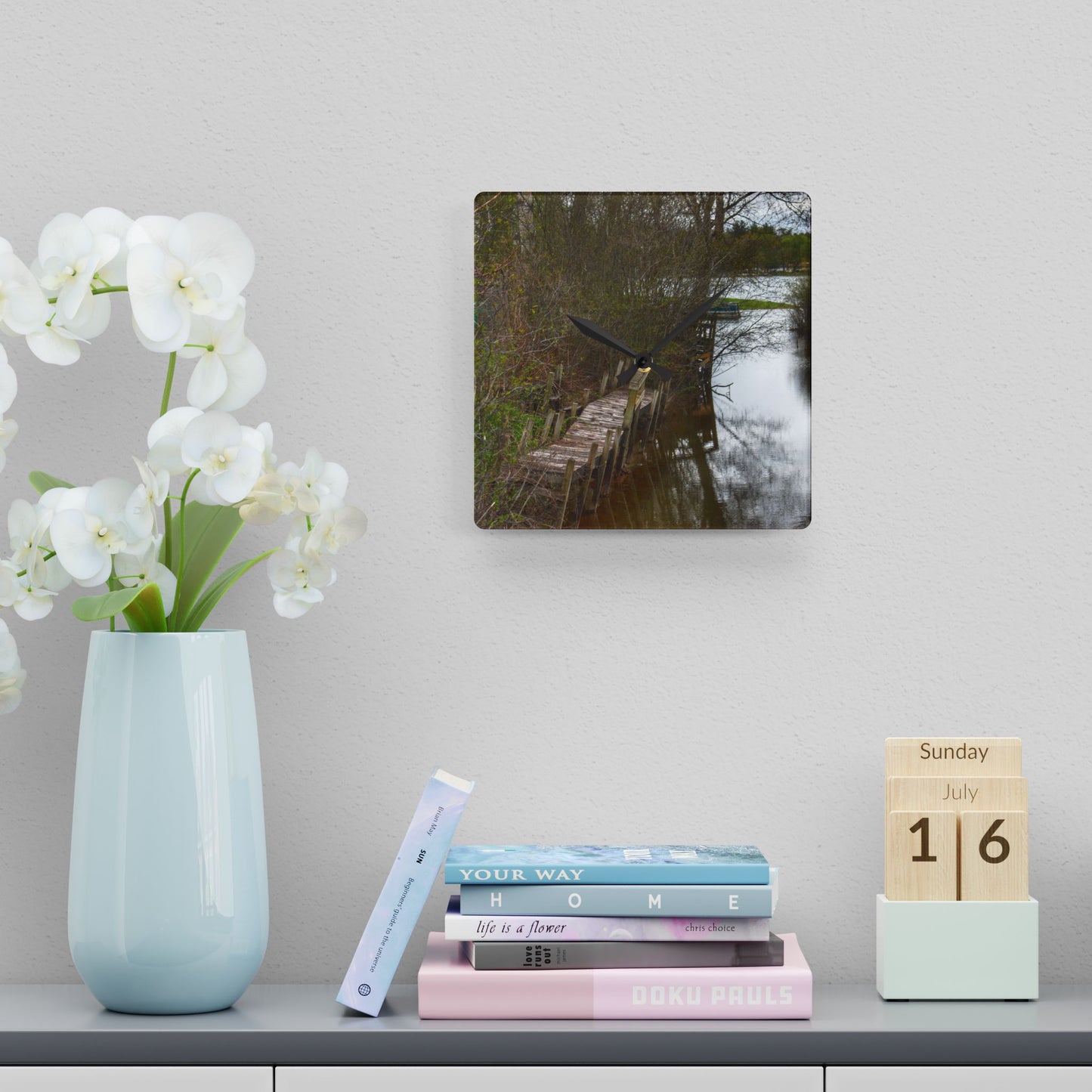 U R There Photography Private Pathways Rustic Farmhouse Acrylic Analog Wall Clock