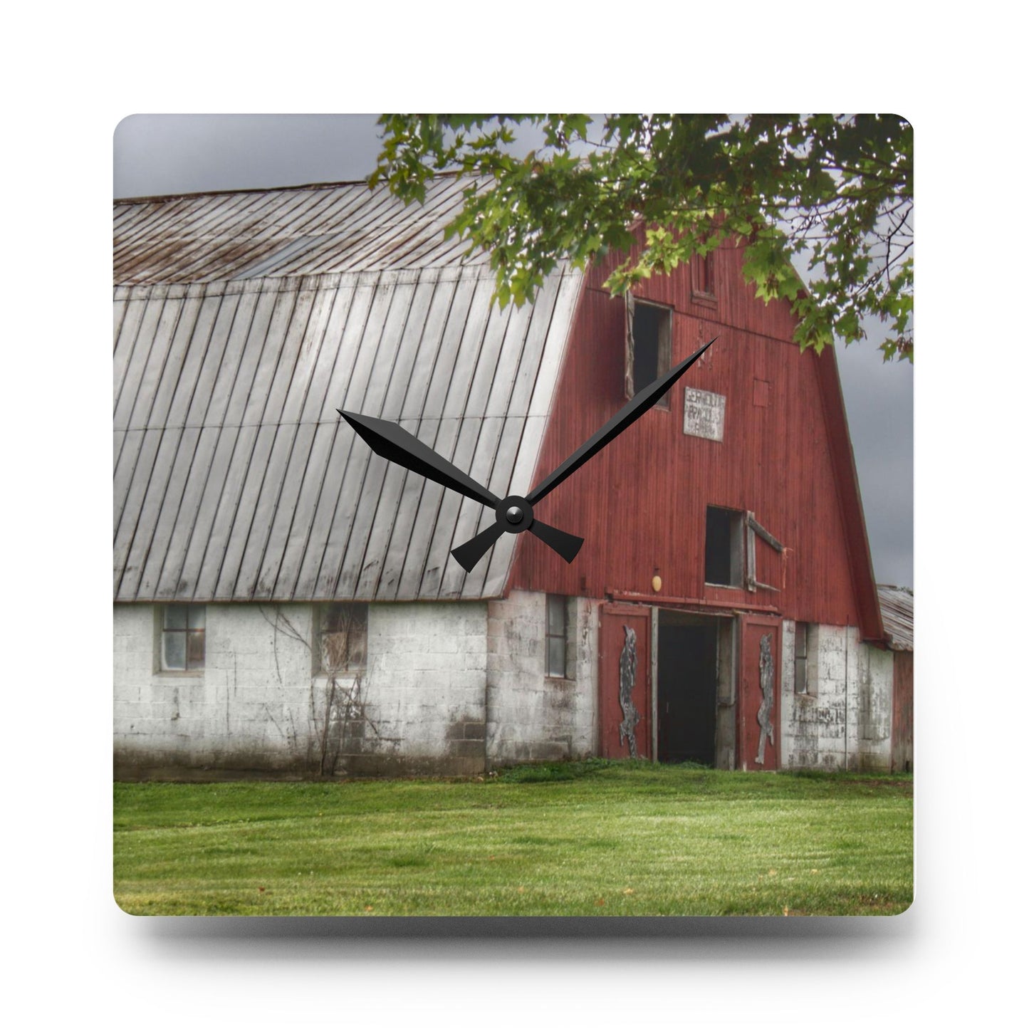 Rustic Farmhouse Wall Clock featuring Peters Red Appaloosa III