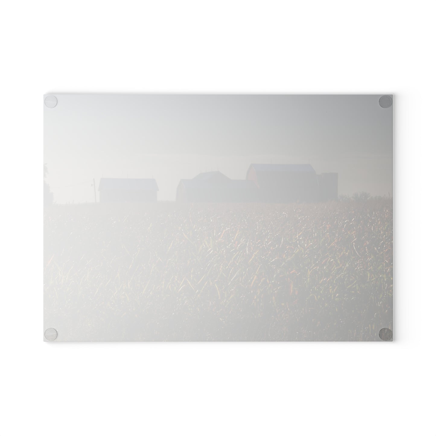 U R There Photography Slattery Road Farm and Cornfield I Rustic Farmhouse Tempered-Glass Cutting Board