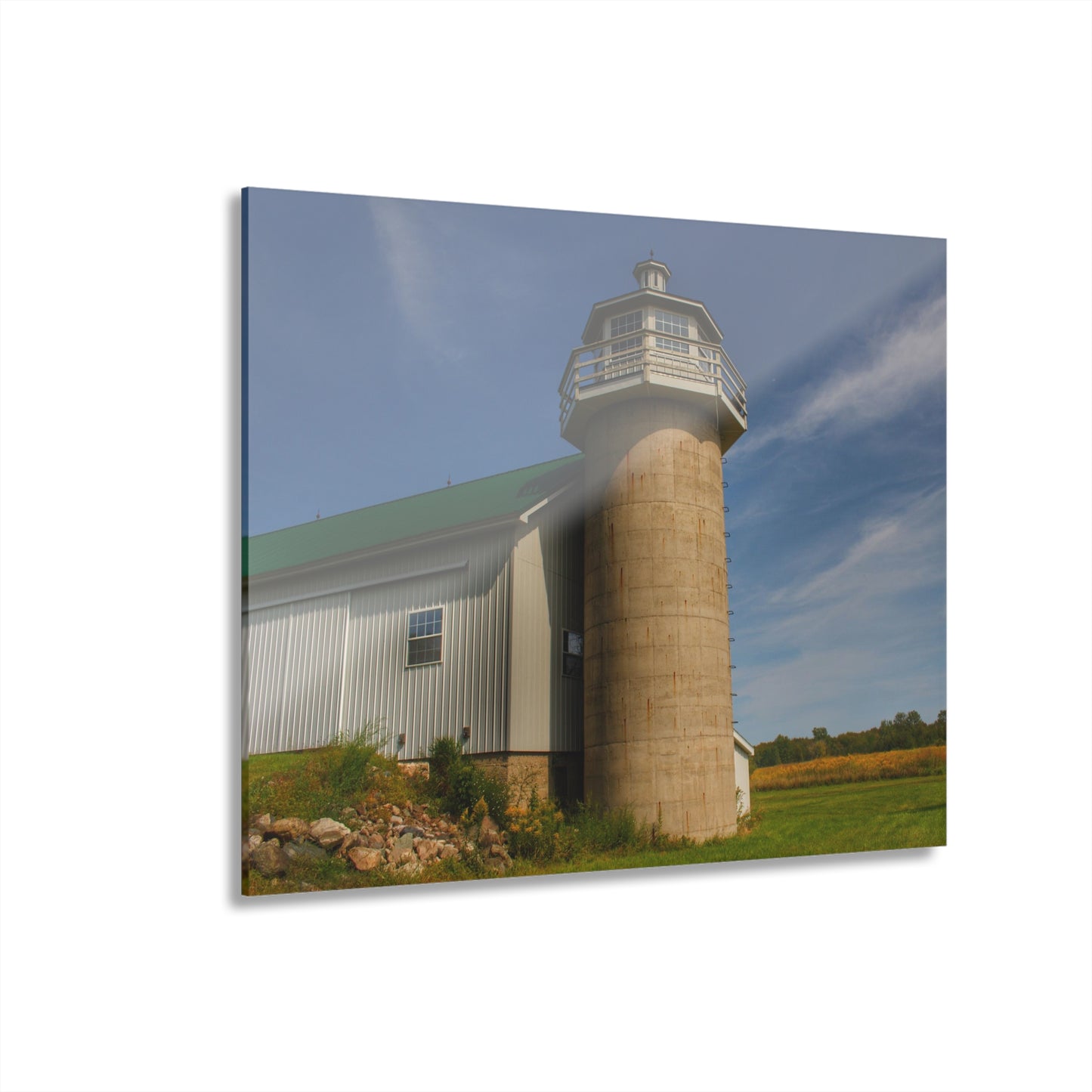 U R There Photography Phelps Road Lighthouse Barn II Rustic Farmhouse Acrylic Wall Print