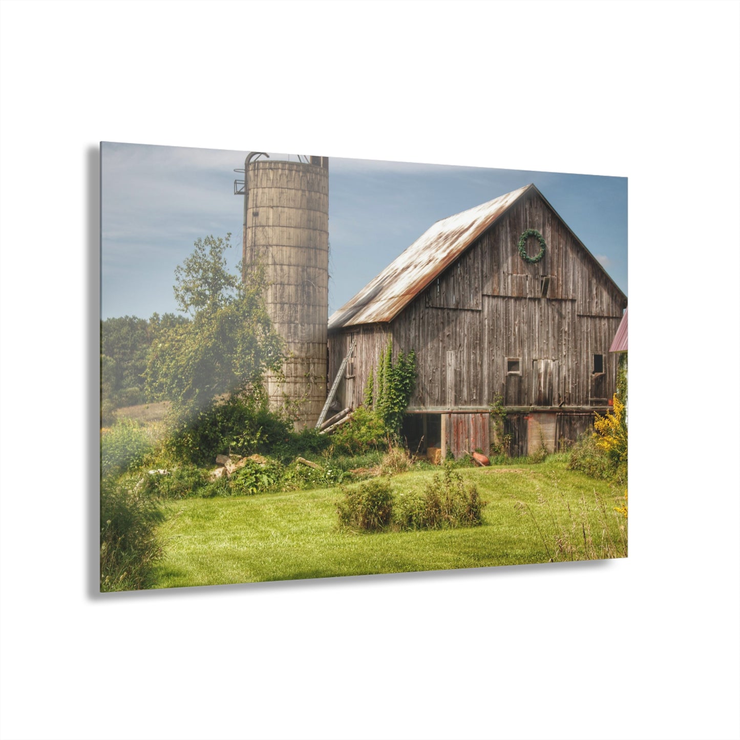 U R There Photography Churchill Christmas Barn in Summer Rustic Farmhouse Acrylic Wall Print