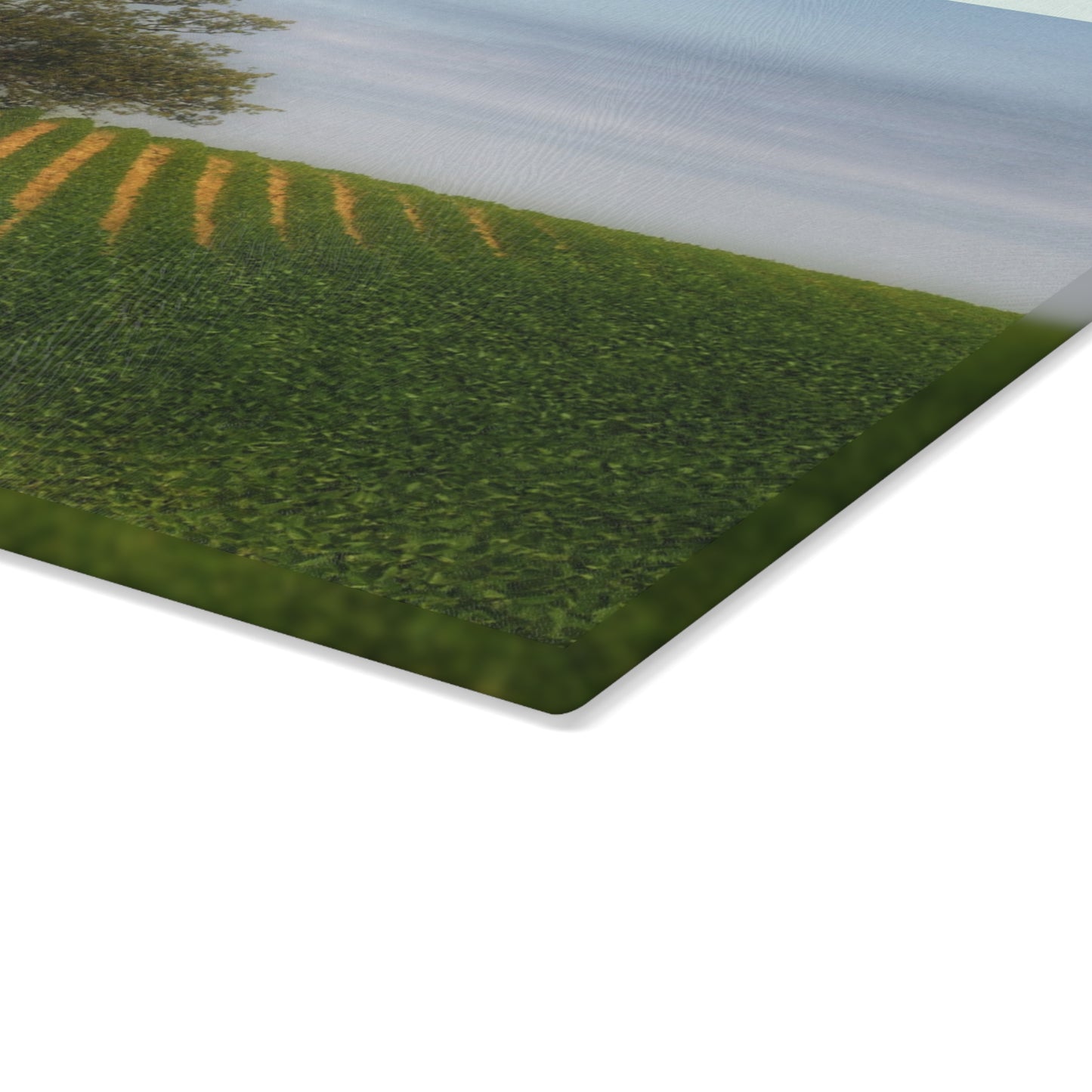 U R There Photography Tree Overlooking Farm Field Rustic Farmhouse Tempered-Glass Cutting Board