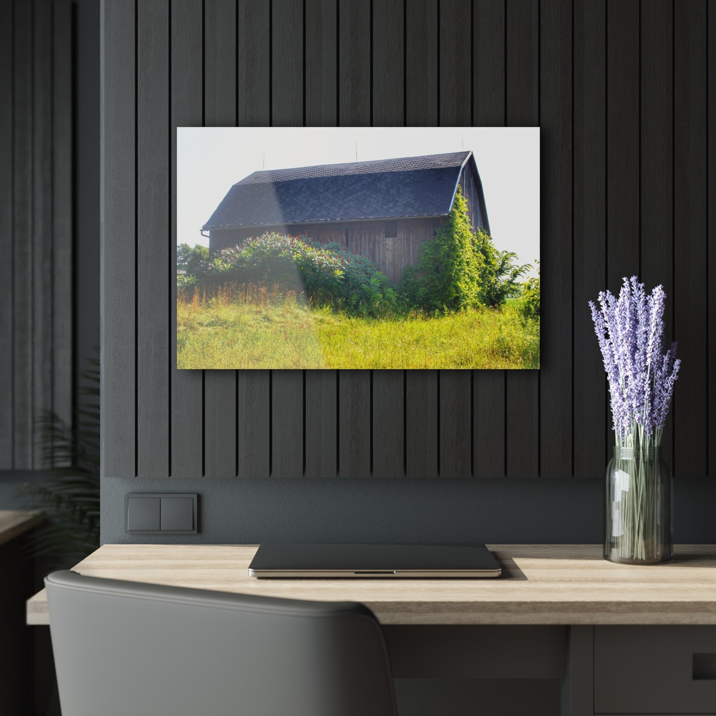 U R There Photography North Lake Pleasant Road Old Grey Rustic Farmhouse Acrylic Wall Print