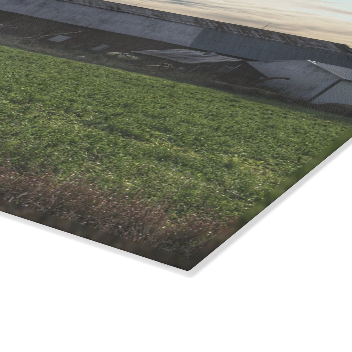 U R There Photography Shepard Road Farm II Rustic Farmhouse Tempered-Glass Cutting Board