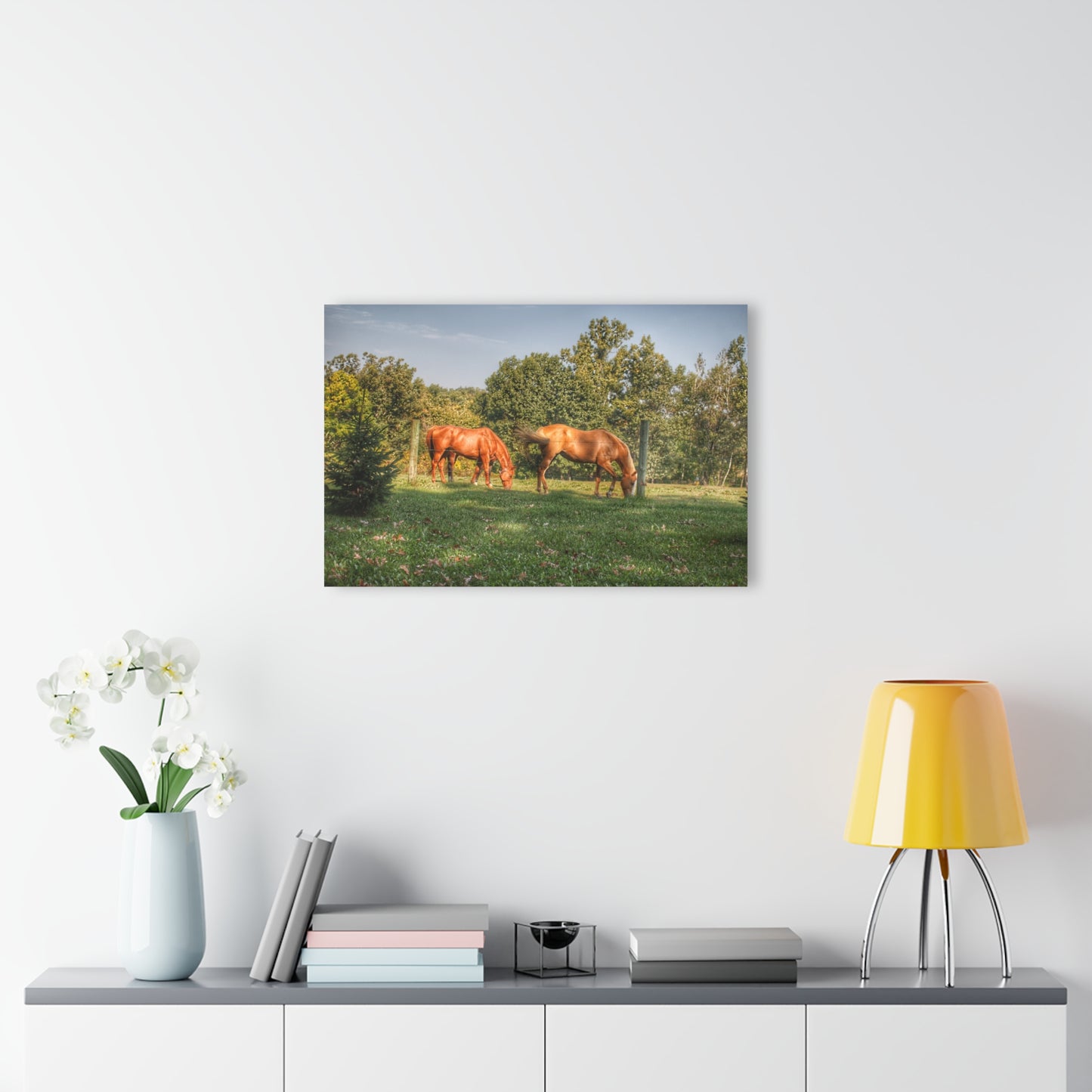 U R There Photography Caramel Horses Rustic Farmhouse Acrylic Wall Print
