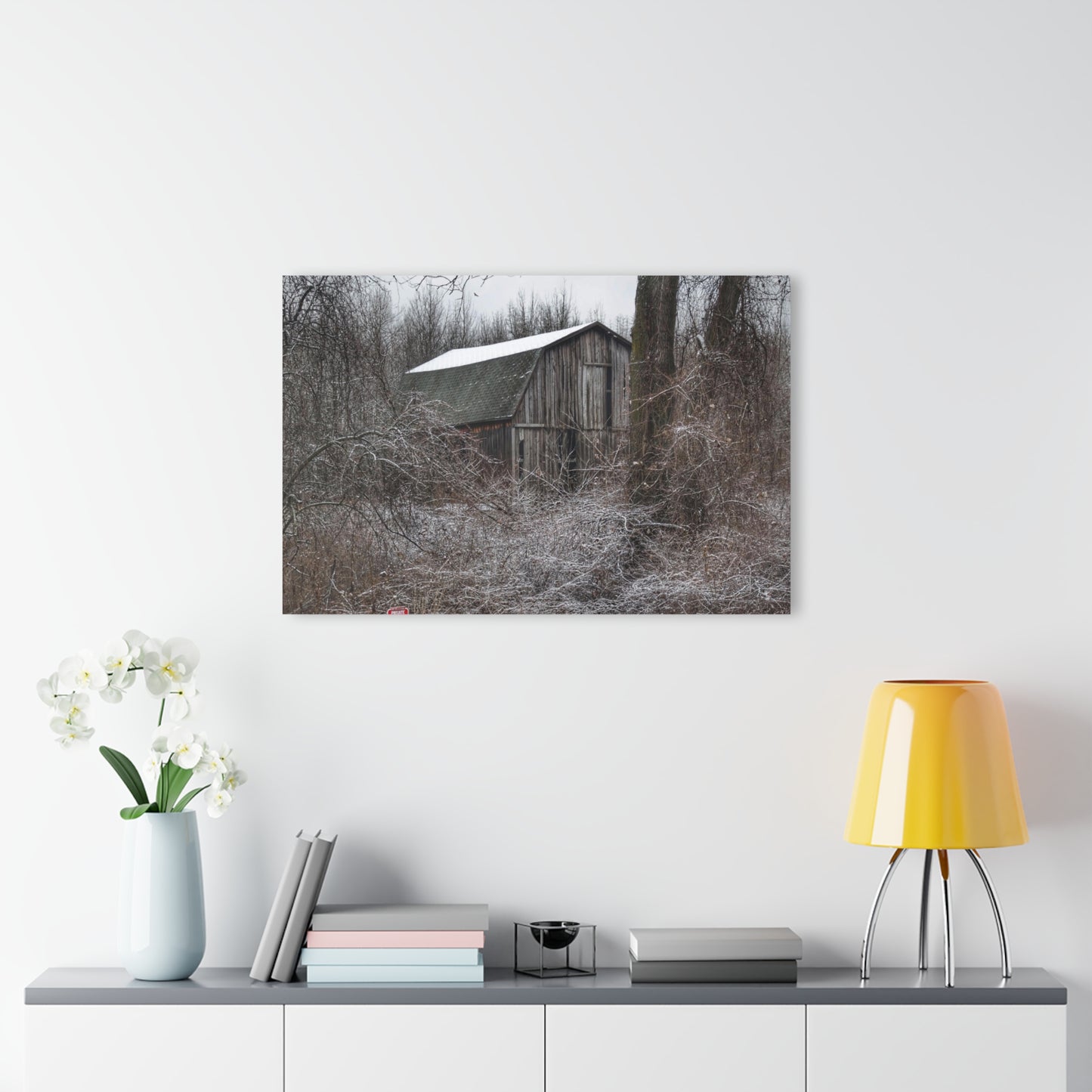 U R There Photography Saginaw Road Grey Rustic Farmhouse Acrylic Wall Print