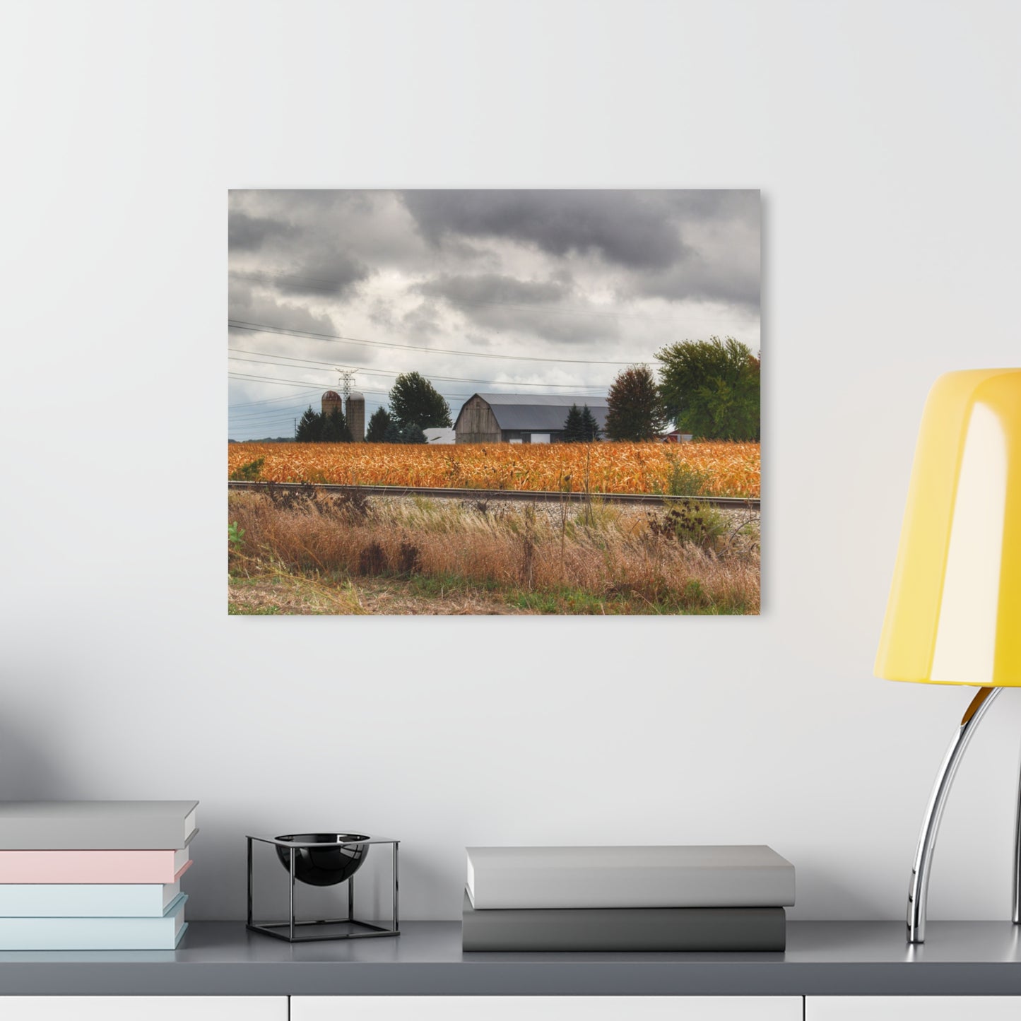 U R There Photography Reese Old Grey Beyond the Tracks Rustic Farmhouse Acrylic Wall Print
