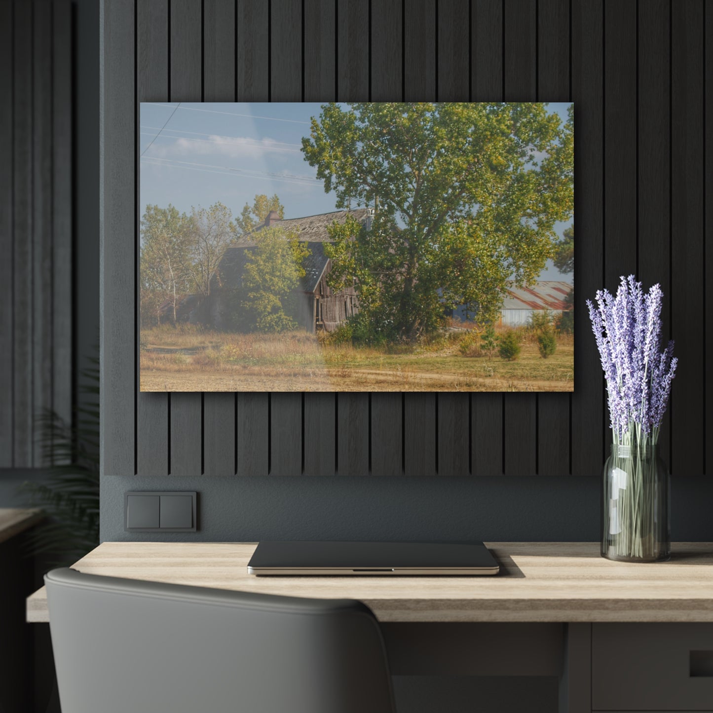 U R There Photography Barnes Road Grey Rustic Farmhouse Acrylic Wall Print