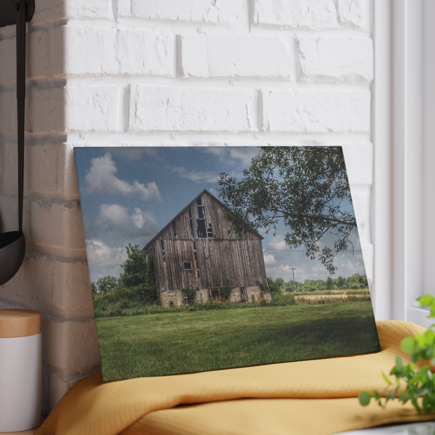 U R There Photography Bohms Road Grey I Rustic Farmhouse Tempered-Glass Cutting Board