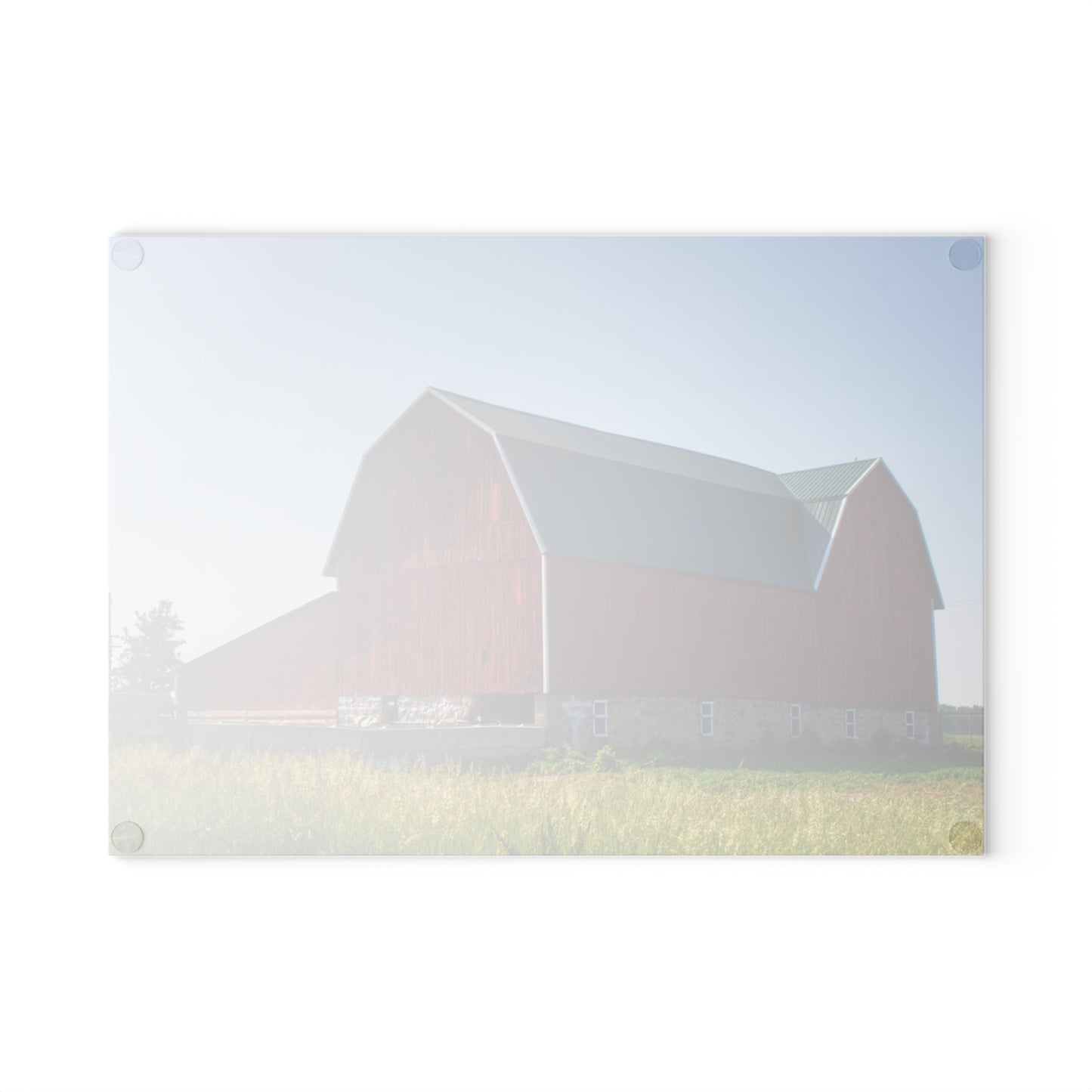 U R There Photography Burnside Red Rustic Farmhouse Tempered-Glass Cutting Board
