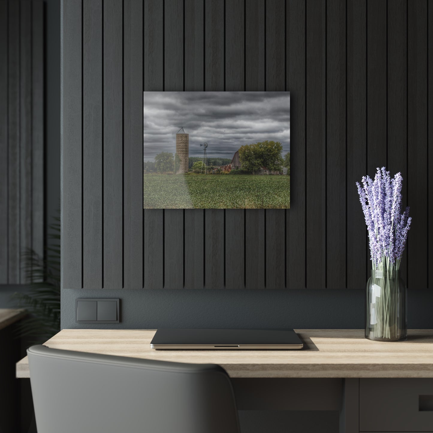 U R There Photography Rider Road Grey Rustic Farmhouse Acrylic Wall Print