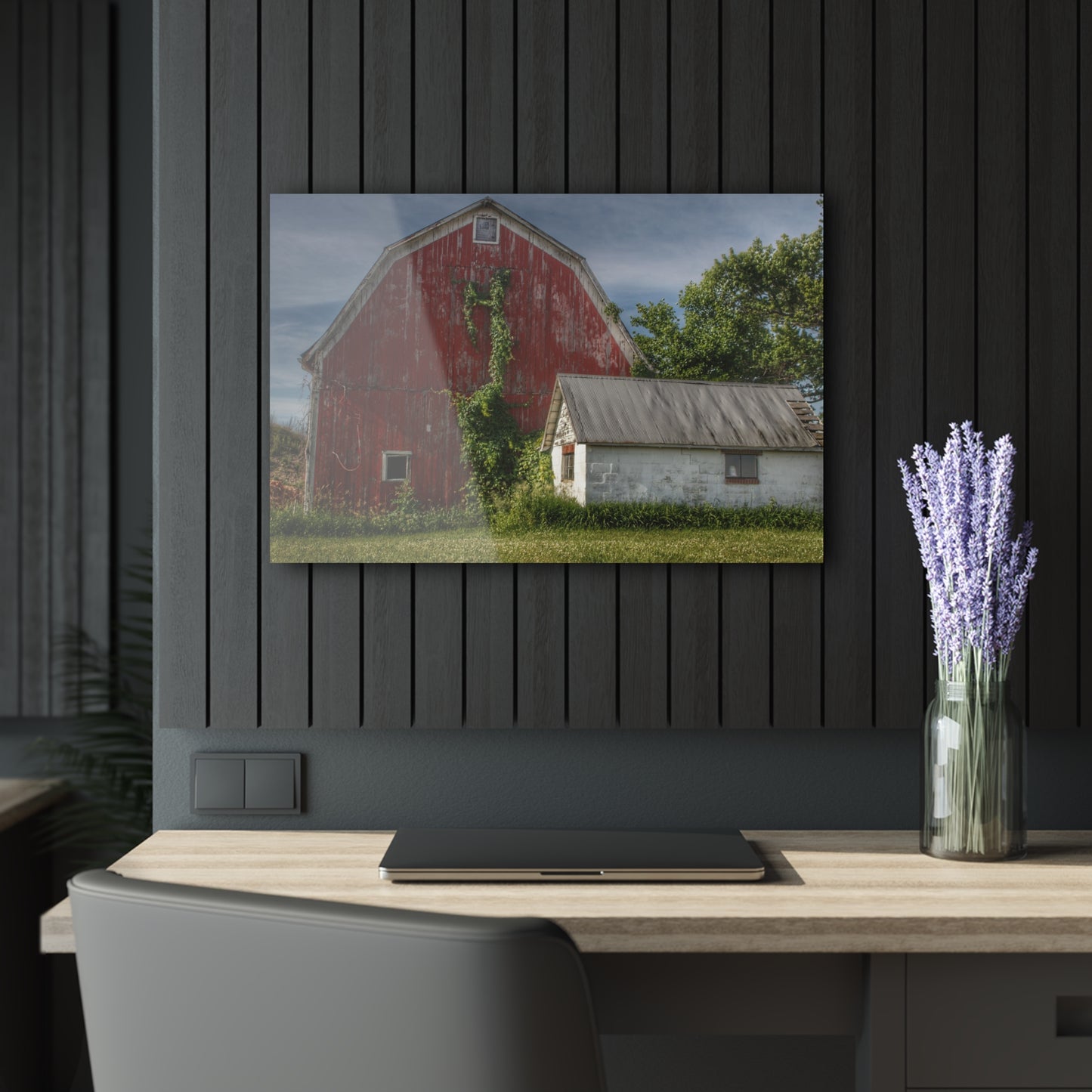 U R There Photography Stanley Road Red in Summer II Rustic Farmhouse Acrylic Wall Print