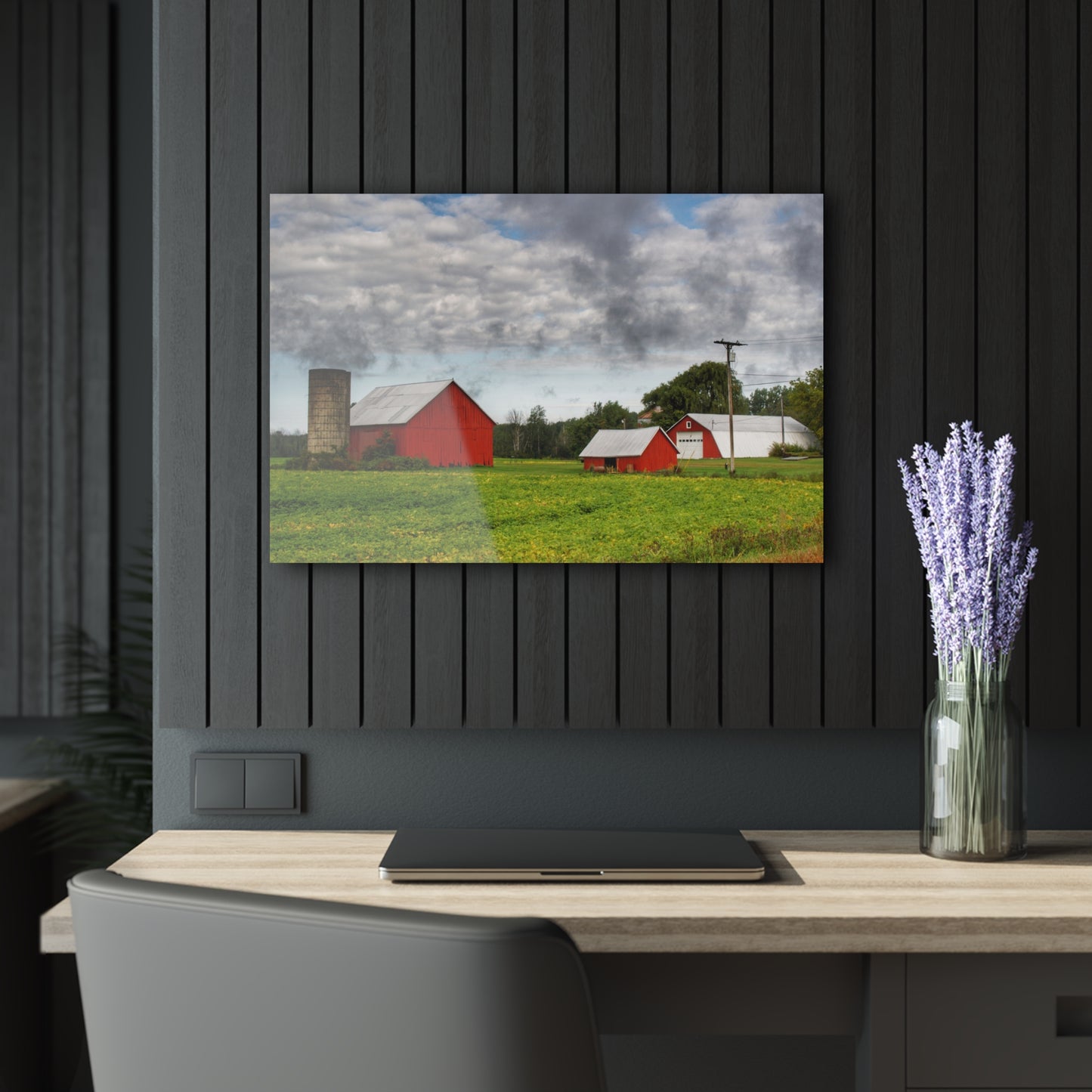 U R There Photography Kingston Road Trio II Rustic Farmhouse Acrylic Wall Print