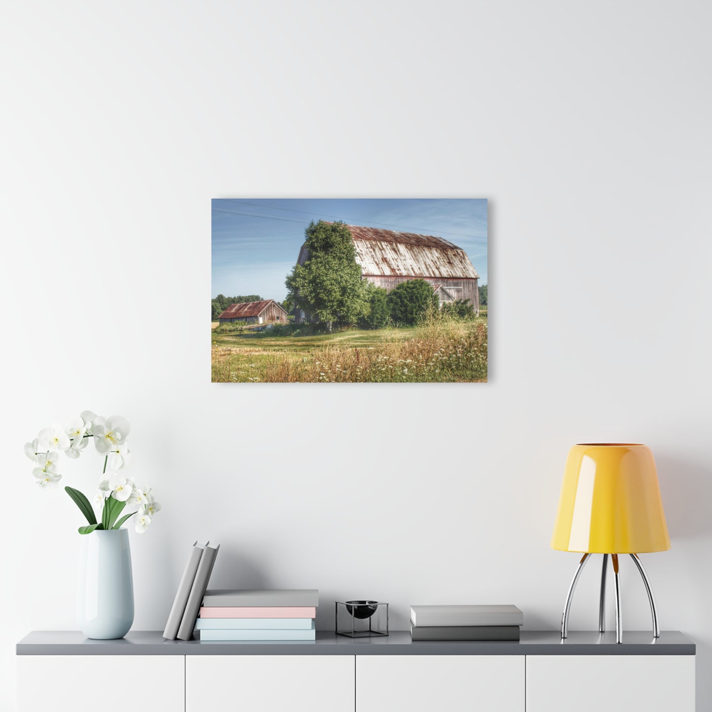 U R There Photography Barkley Road Red in Summer II Rustic Farmhouse Acrylic Wall Print