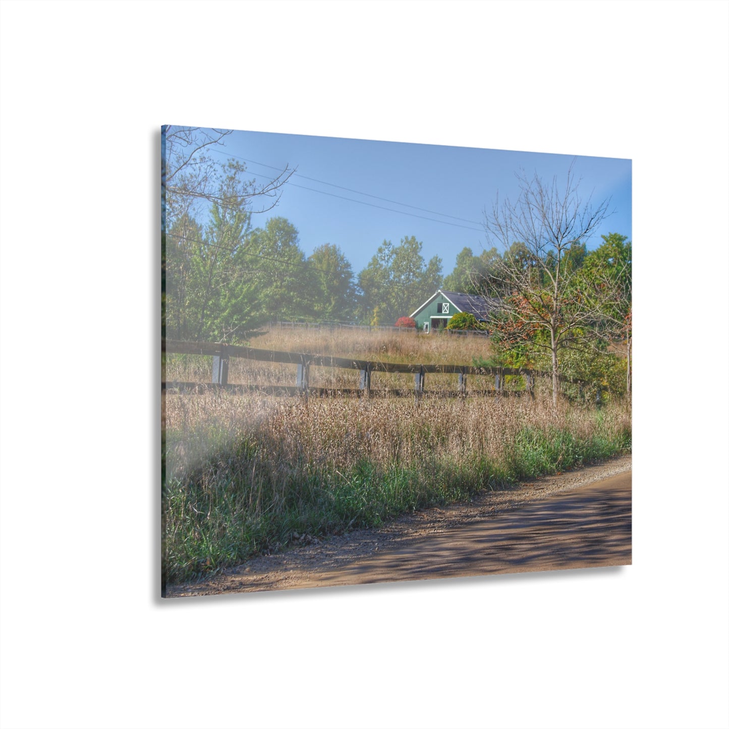 U R There Photography Oakwood Road Hidden Green Rustic Farmhouse Acrylic Wall Print