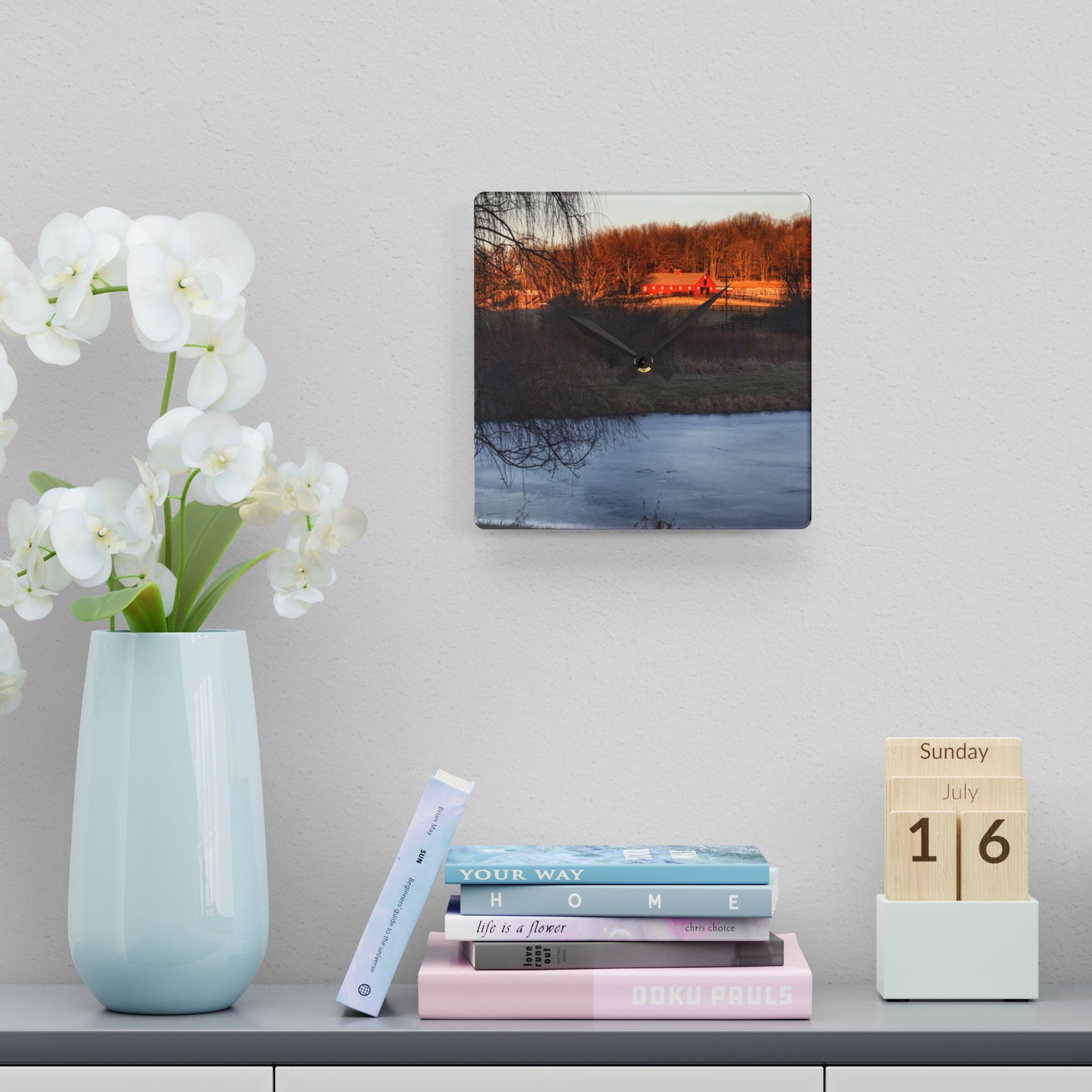 U R There Photography Hidden in Leonard Rustic Farmhouse Acrylic Analog Wall Clock