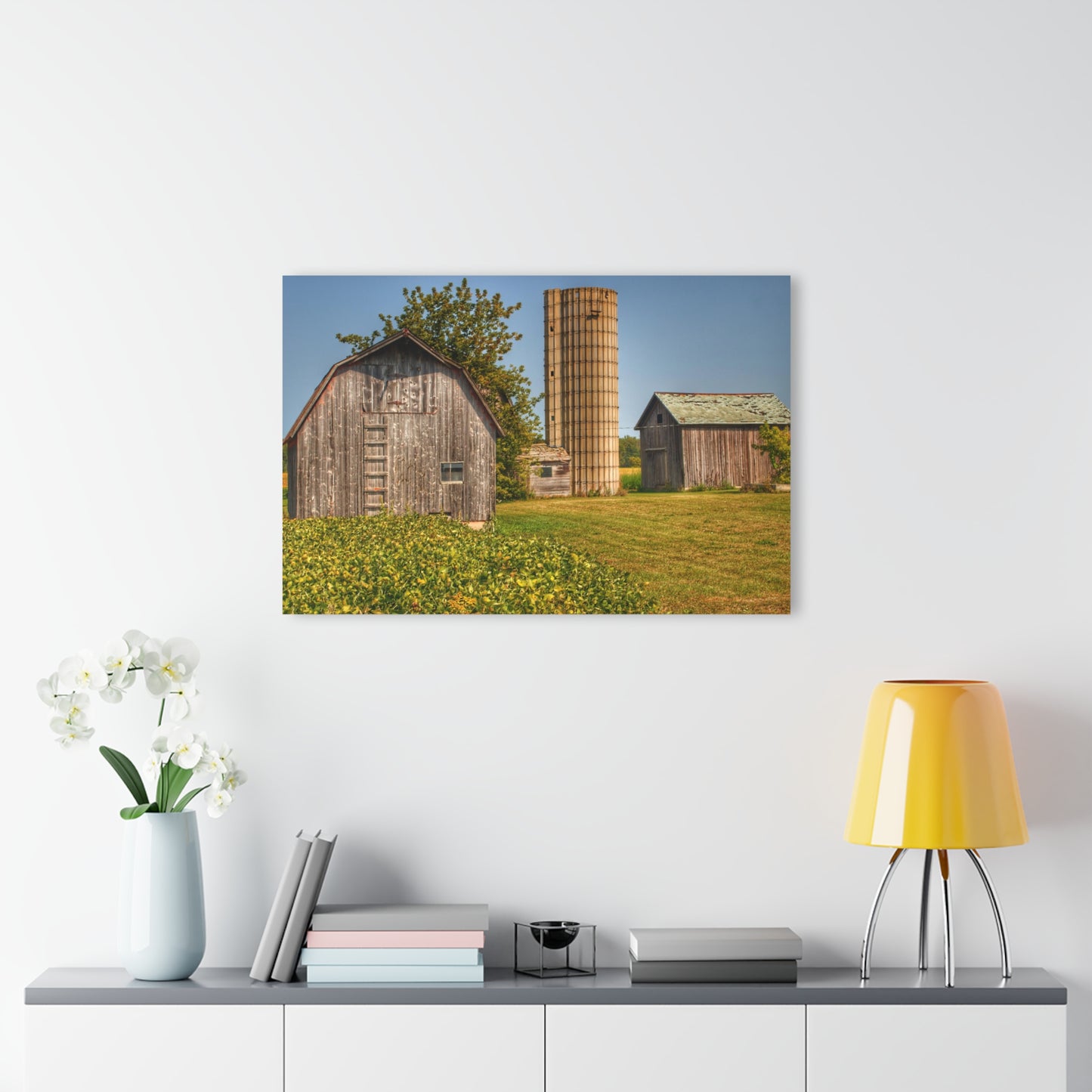 U R There Photography Swaffer Mini Greys and Silos Rustic Farmhouse Acrylic Wall Print