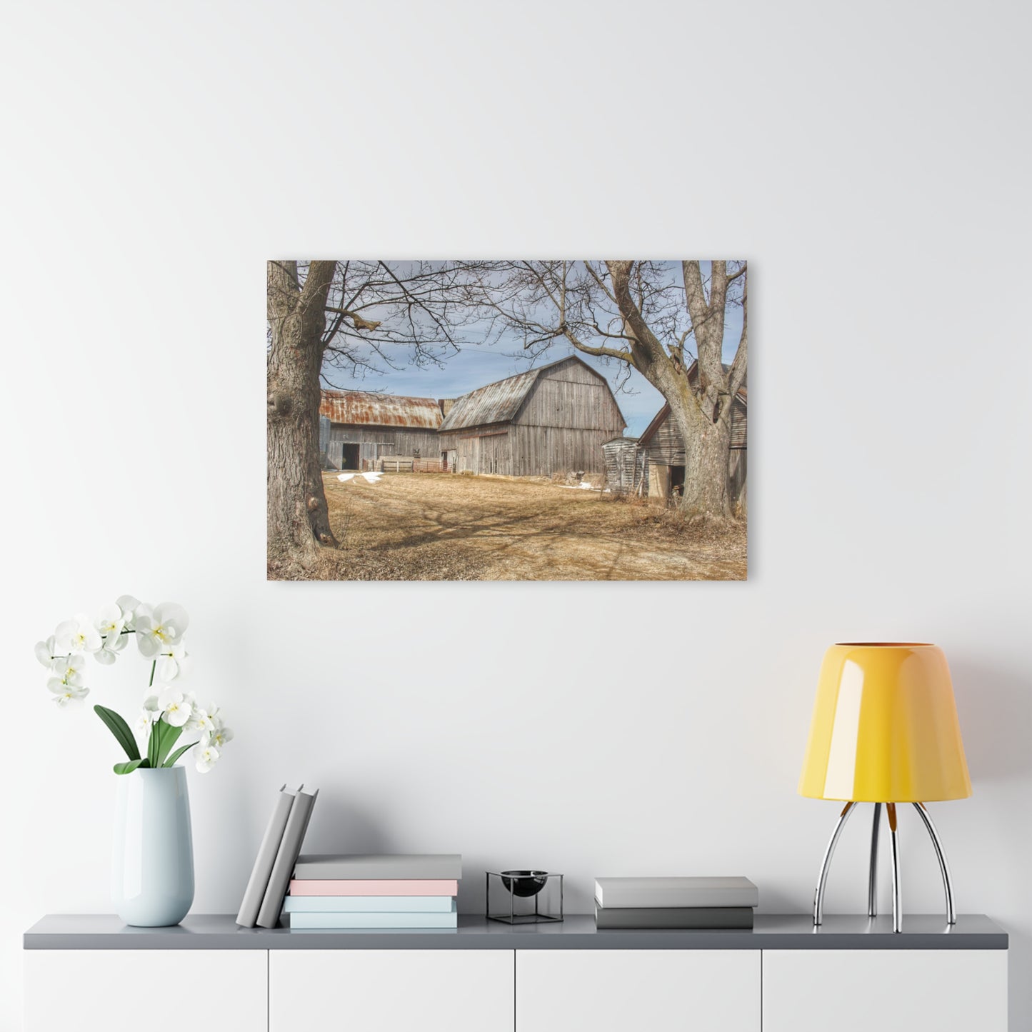 U R There Photography Church Road Greys Rustic Farmhouse Acrylic Wall Print