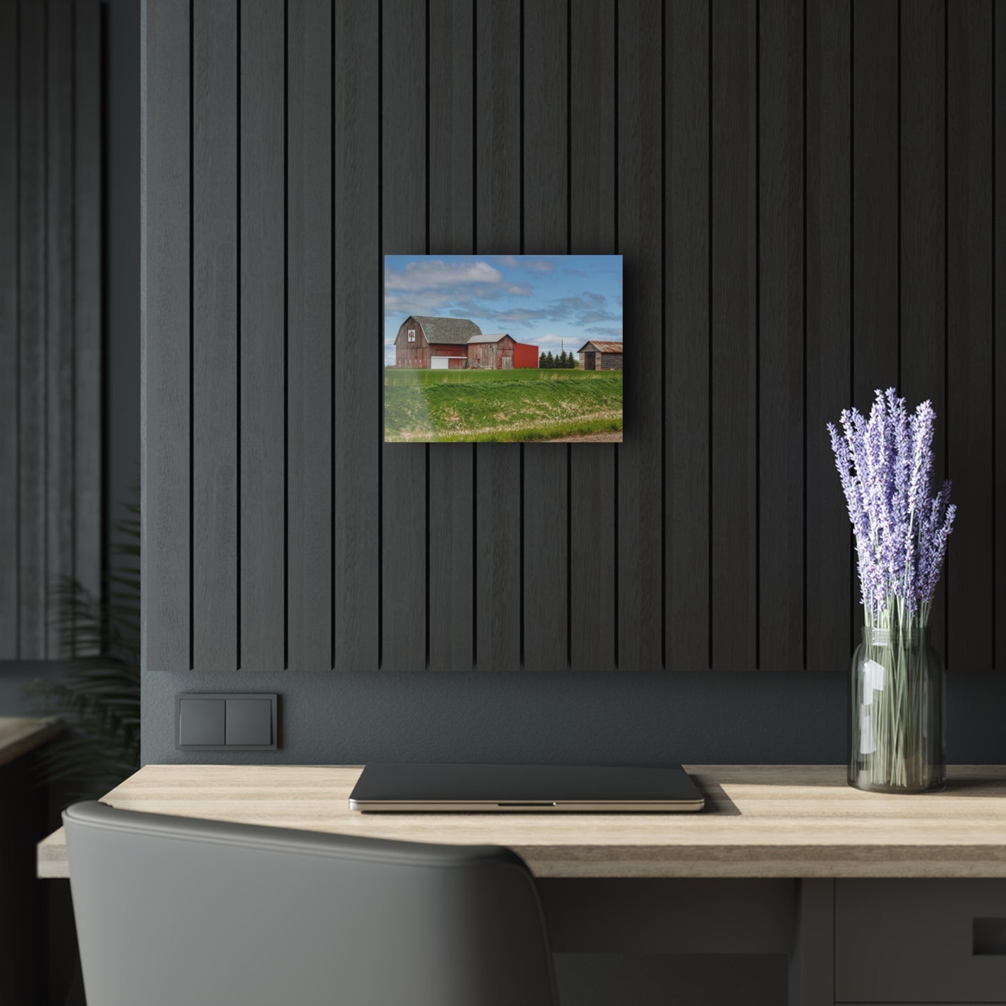 U R There Photography Unionville Reds Rustic Farmhouse Acrylic Wall Print