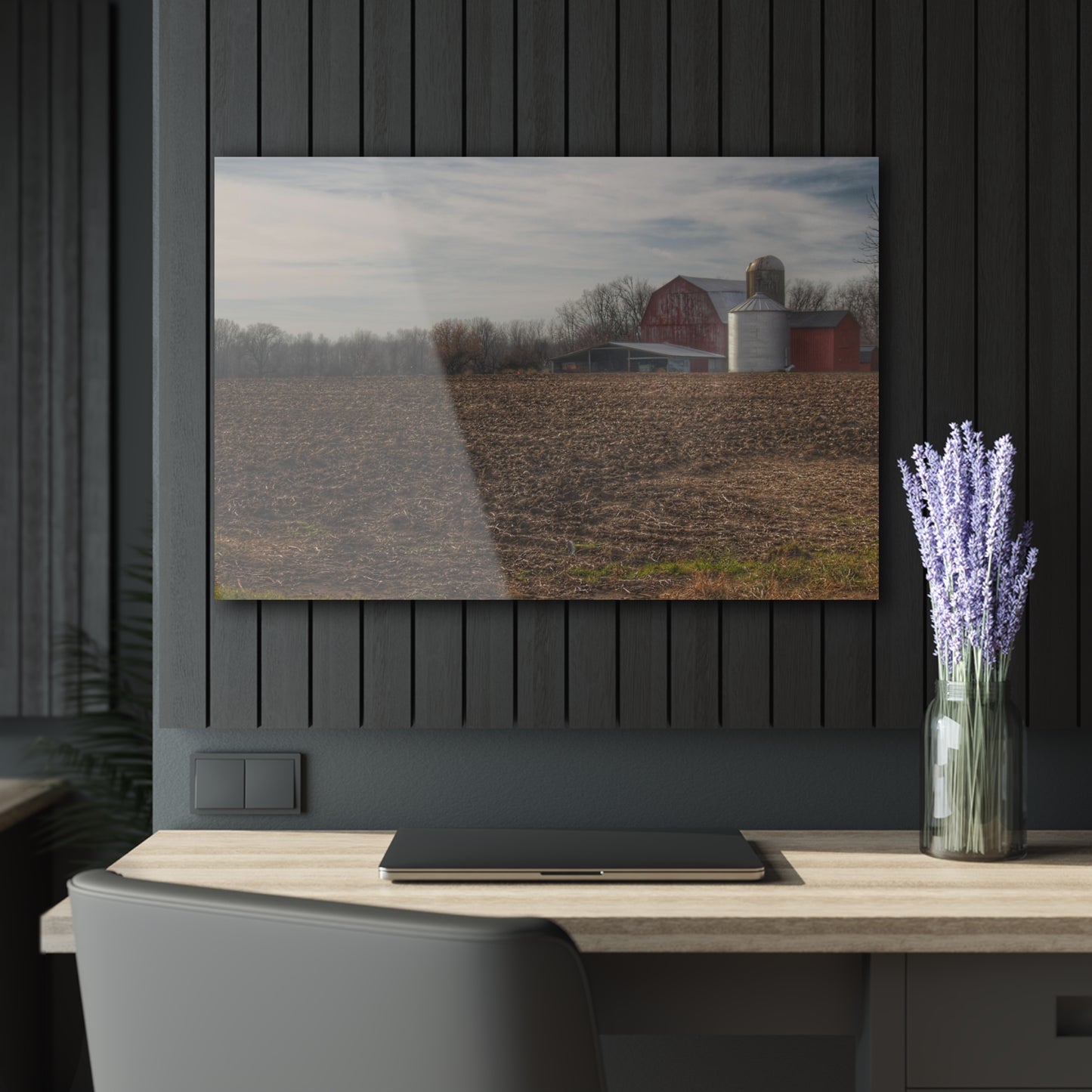 U R There Photography Cumber Road Red II Rustic Farmhouse Acrylic Wall Print