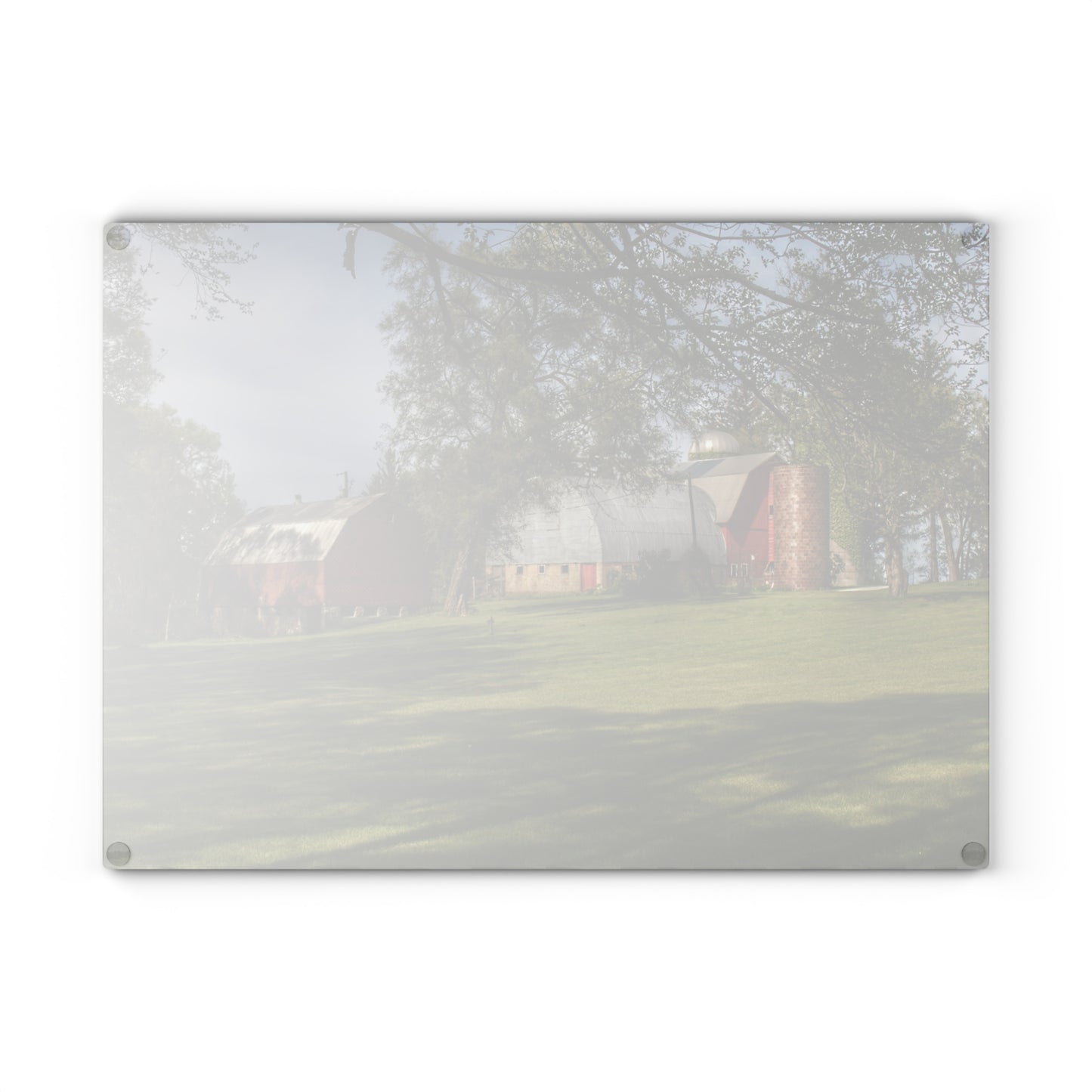 U R There Photography Clark Park Road Reds Rustic Farmhouse Tempered-Glass Cutting Board