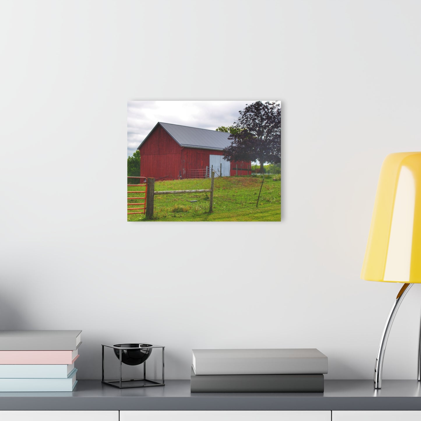 U R There Photography Slattery Red Rustic Farmhouse Acrylic Wall Print