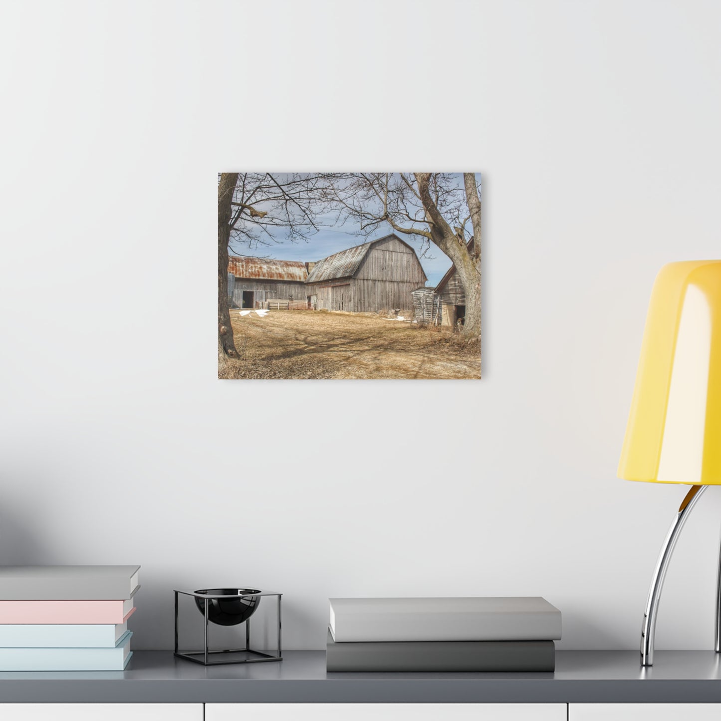 U R There Photography Church Road Greys Rustic Farmhouse Acrylic Wall Print