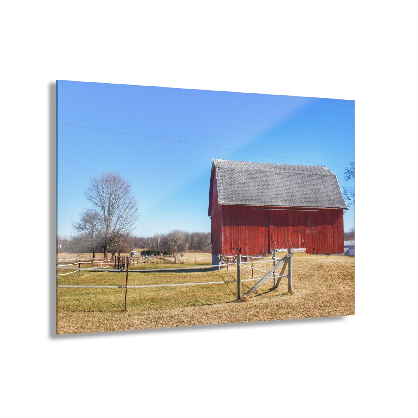 U R There Photography Phillips Road Red Rustic Farmhouse Acrylic Wall Print