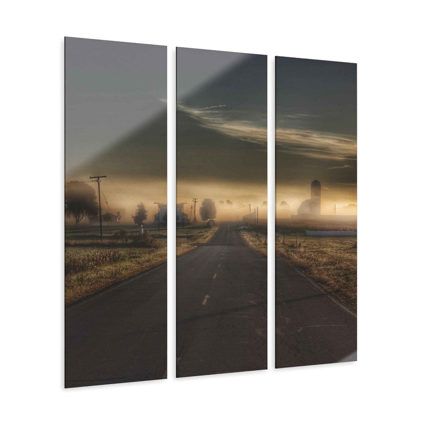 U R There Photography By Dawns Early Light Rustic Farmhouse 3-Panel Acrylic Wall Print 12"x 36" (3)