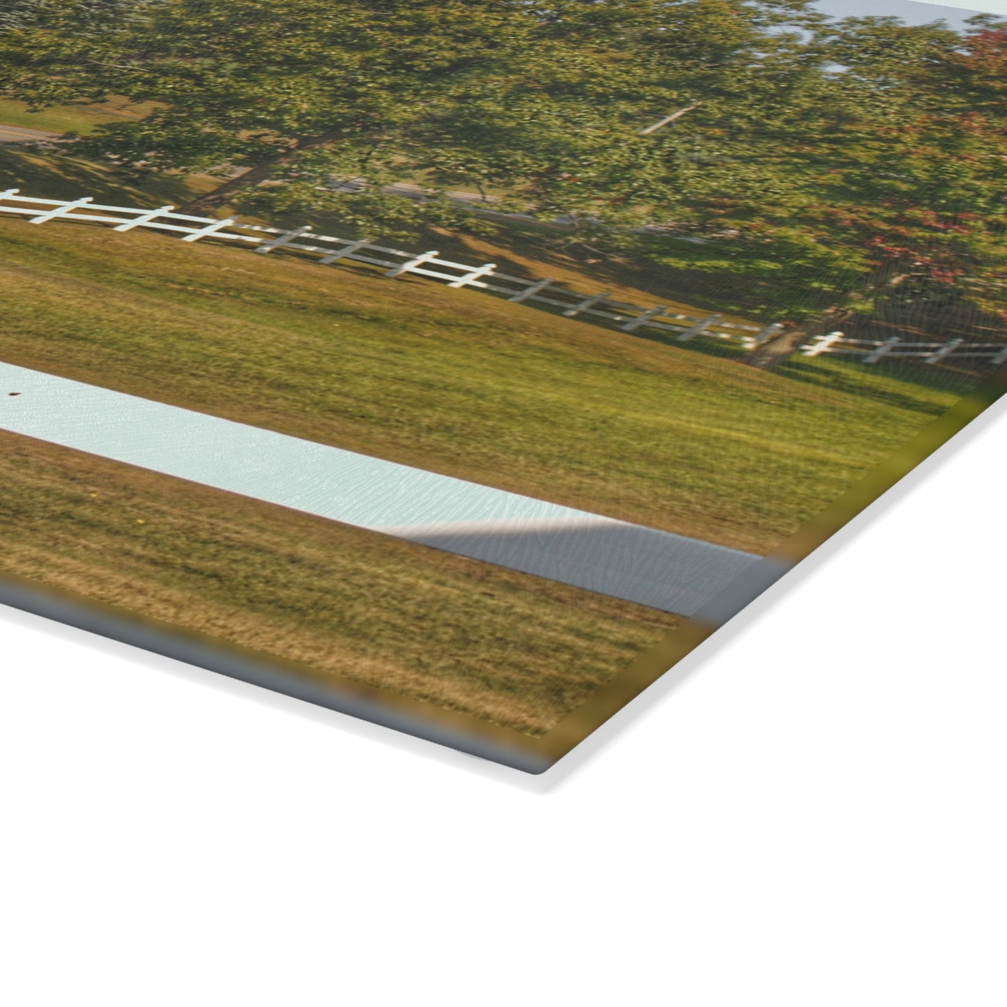 U R There Photography Beyond the White Fences Rustic Farmhouse Tempered-Glass Cutting Board