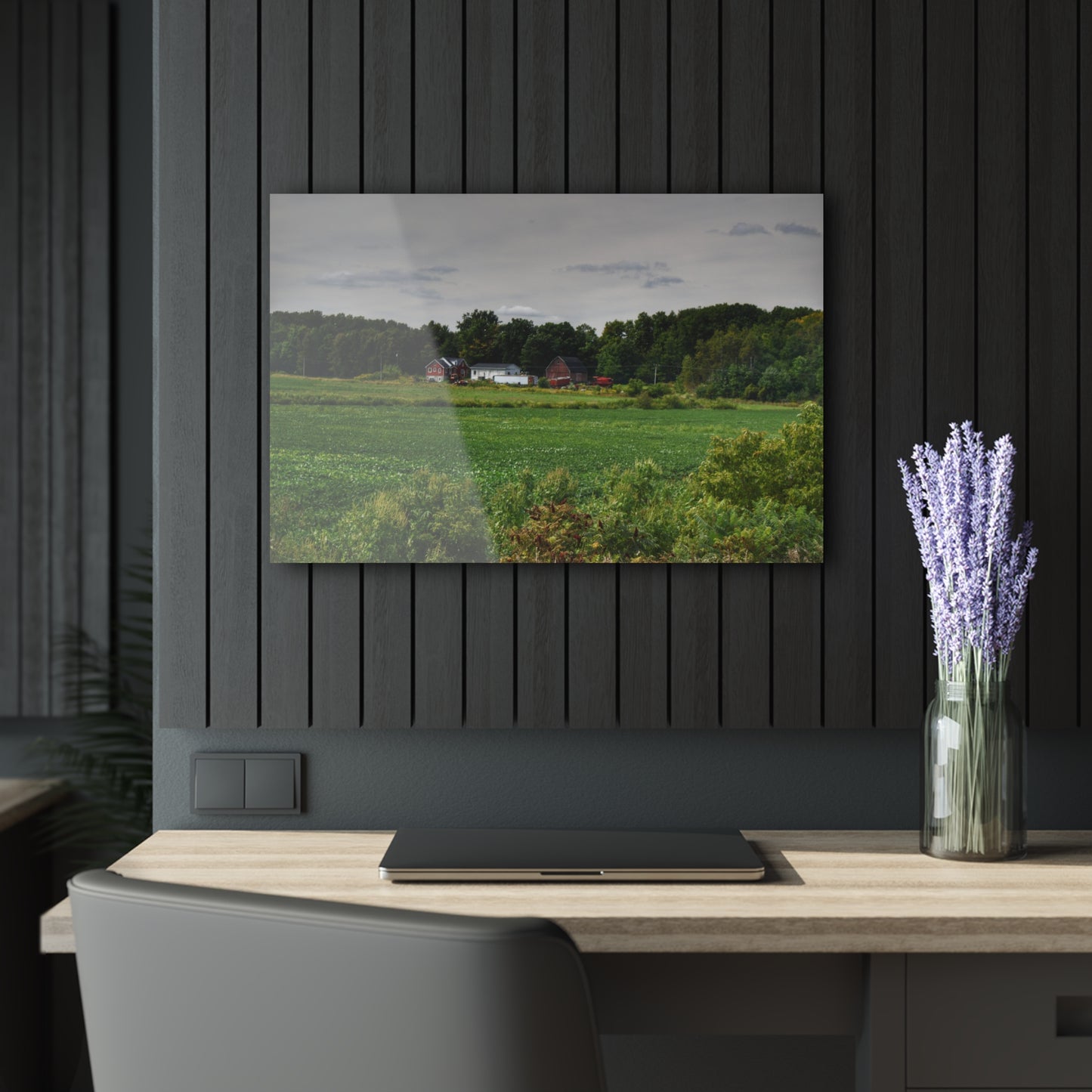 Rustic Farmhouse Wall Print Featuring Across the Field in Silverwood