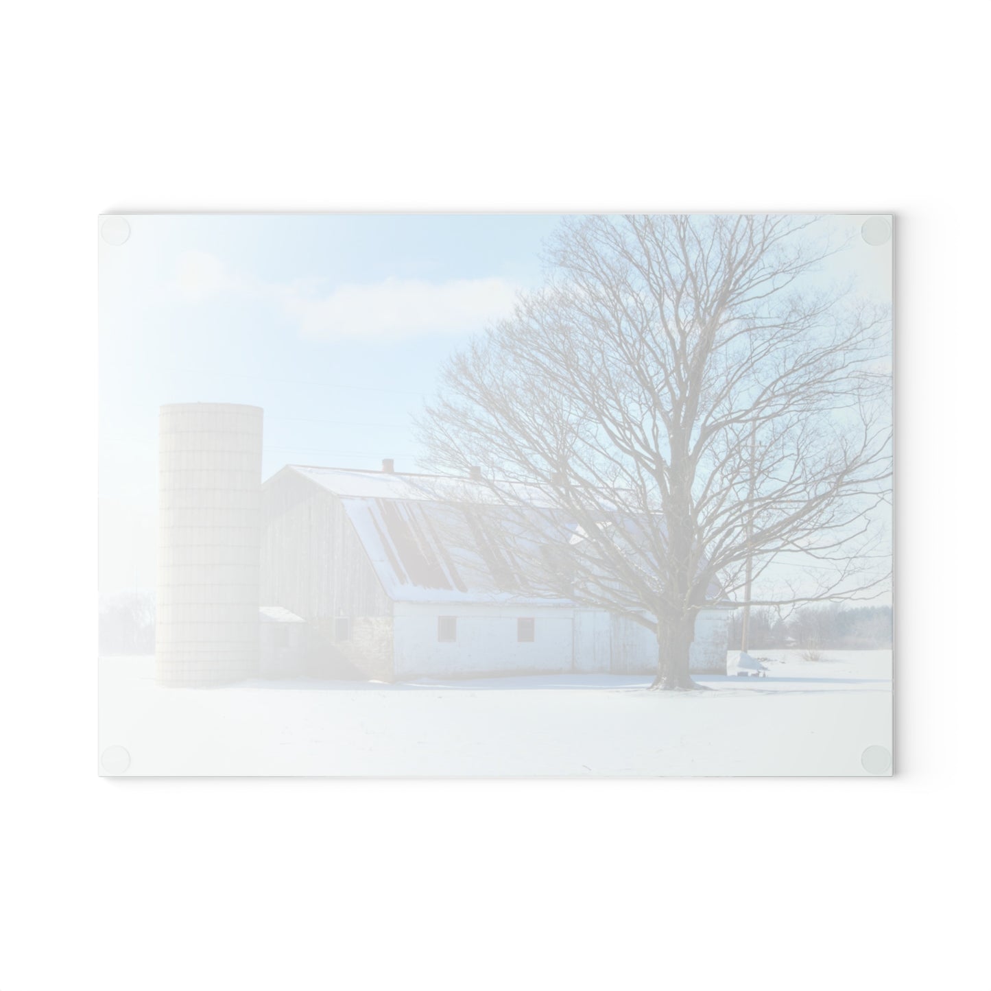 U R There Photography Barnes Road White Rustic Farmhouse Tempered-Glass Cutting Board