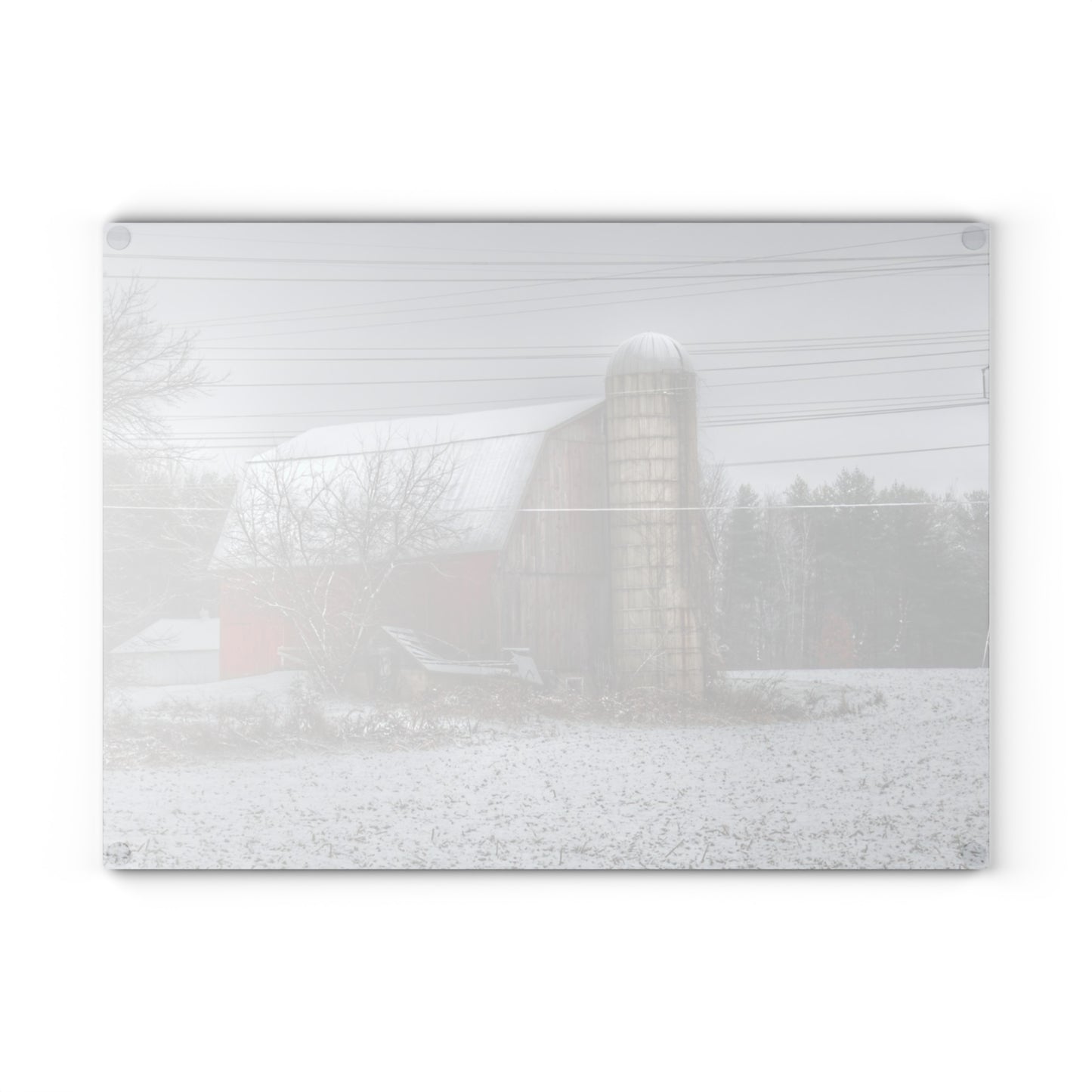 U R There Photography Arbela Road Red Rustic Farmhouse Tempered-Glass Cutting Board