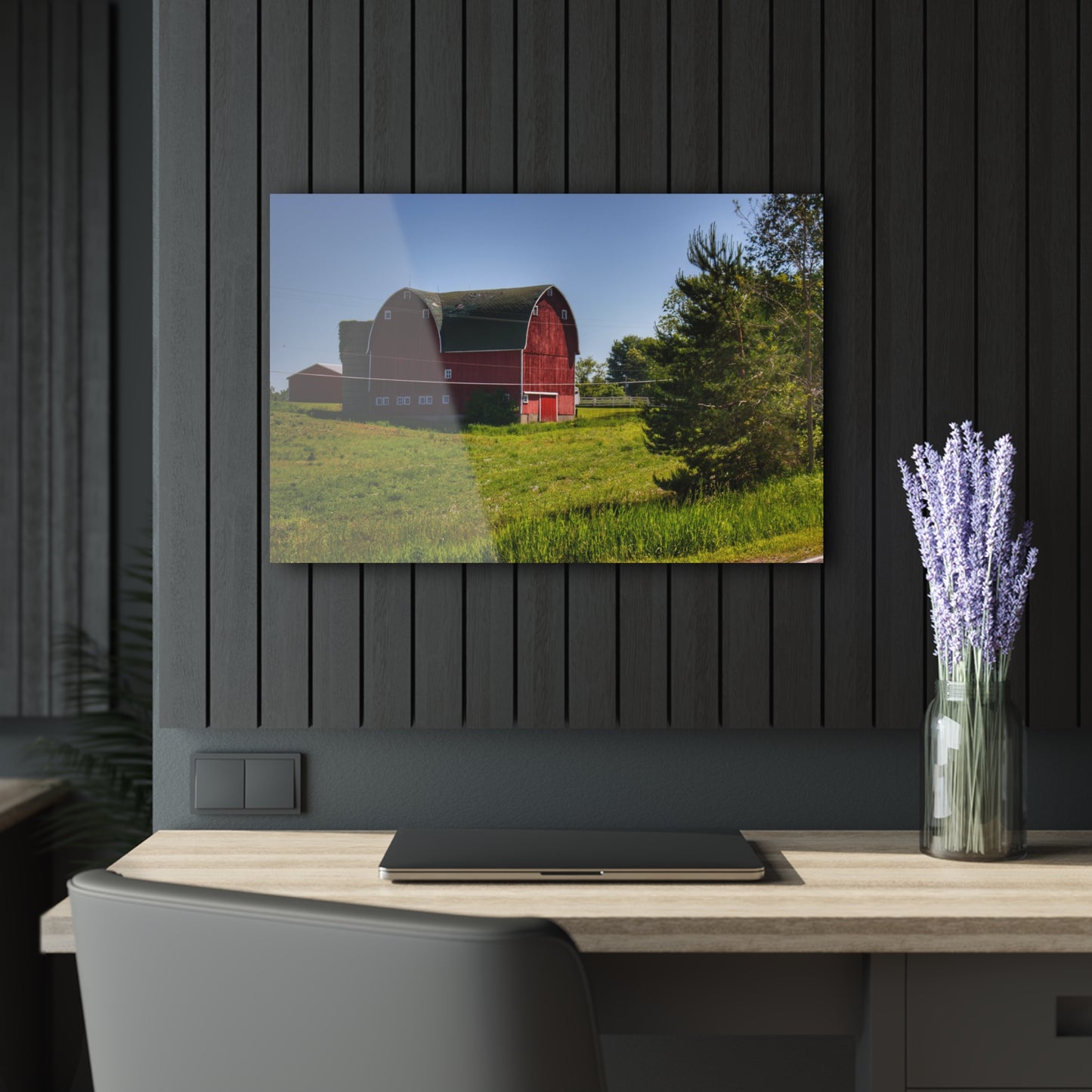 U R There Photography Hegal Road Red Rustic Farmhouse Acrylic Wall Print